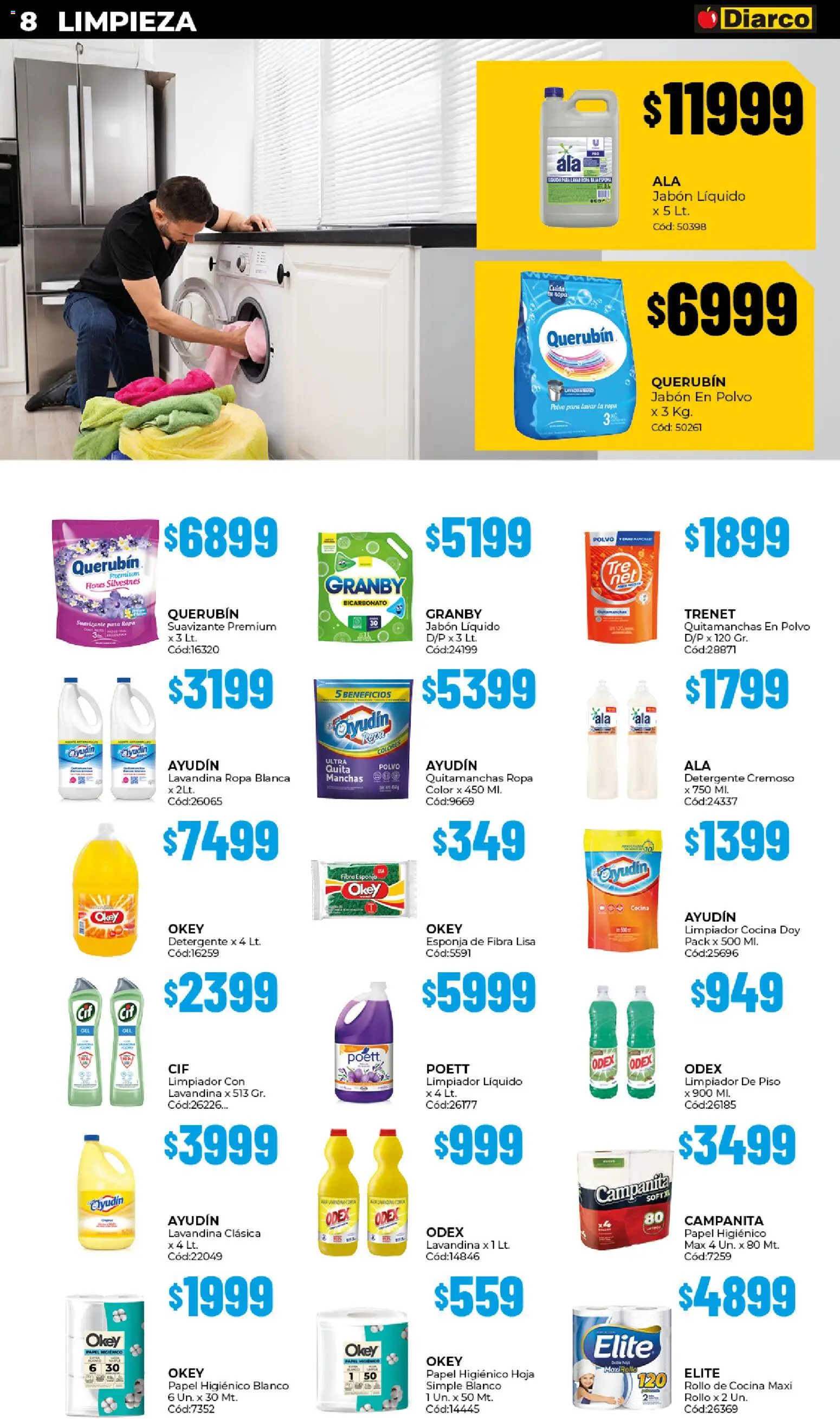 Diarco - Ofertas Tdf │ válido desde el 26.01.2026 | Página: 8 | Productos: Papel higiénico, Cocina, Jabón líquido, Jabón en polvo