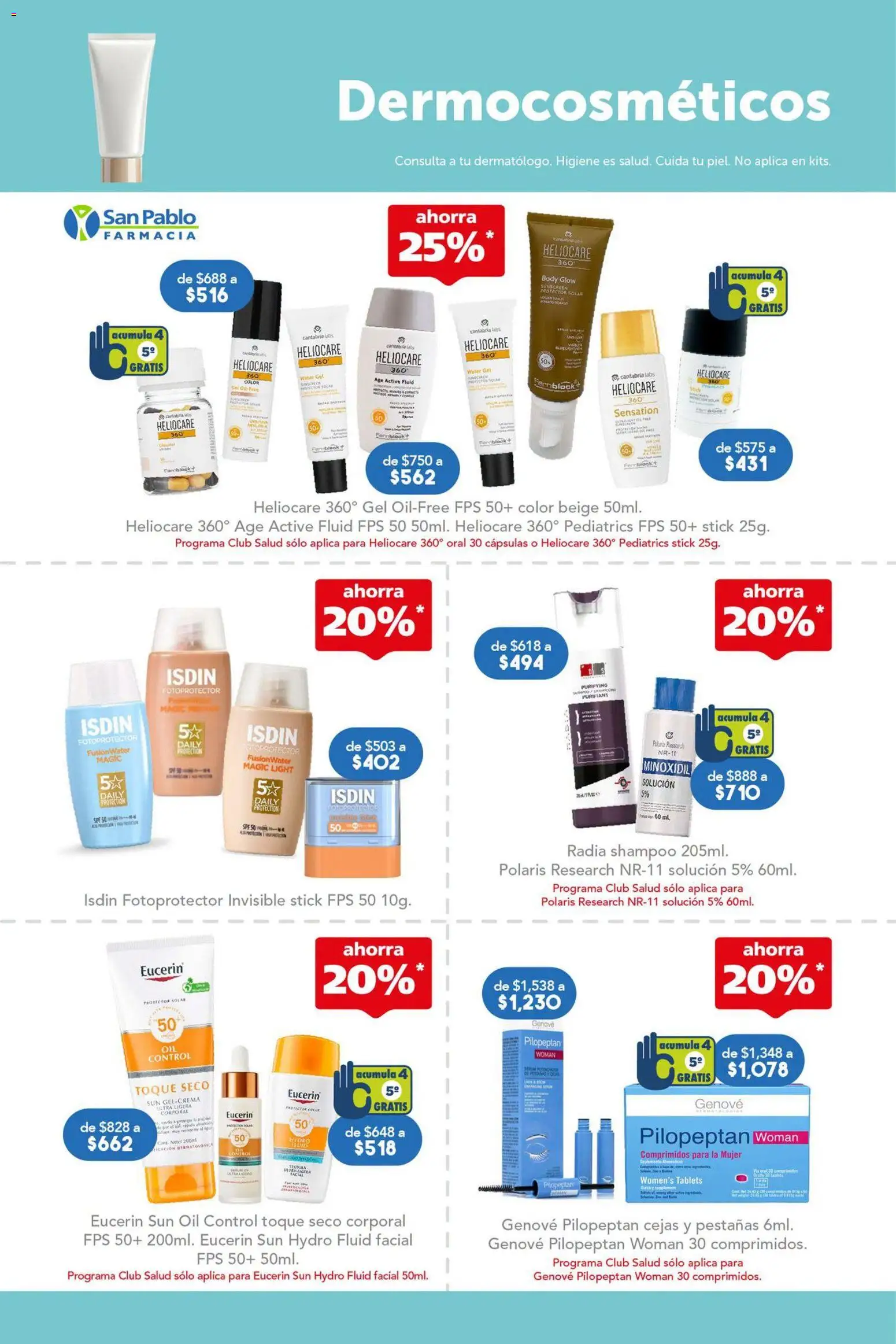 Nuevas ofertas de Farmacia San Pablo válidas en toda la República Mexicana desde el 19.04.2026. ¡Encuentra las mejores ofertas en Farmacia San Pablo catálogo! | Página: 10 | Productos: Body, Protector solar