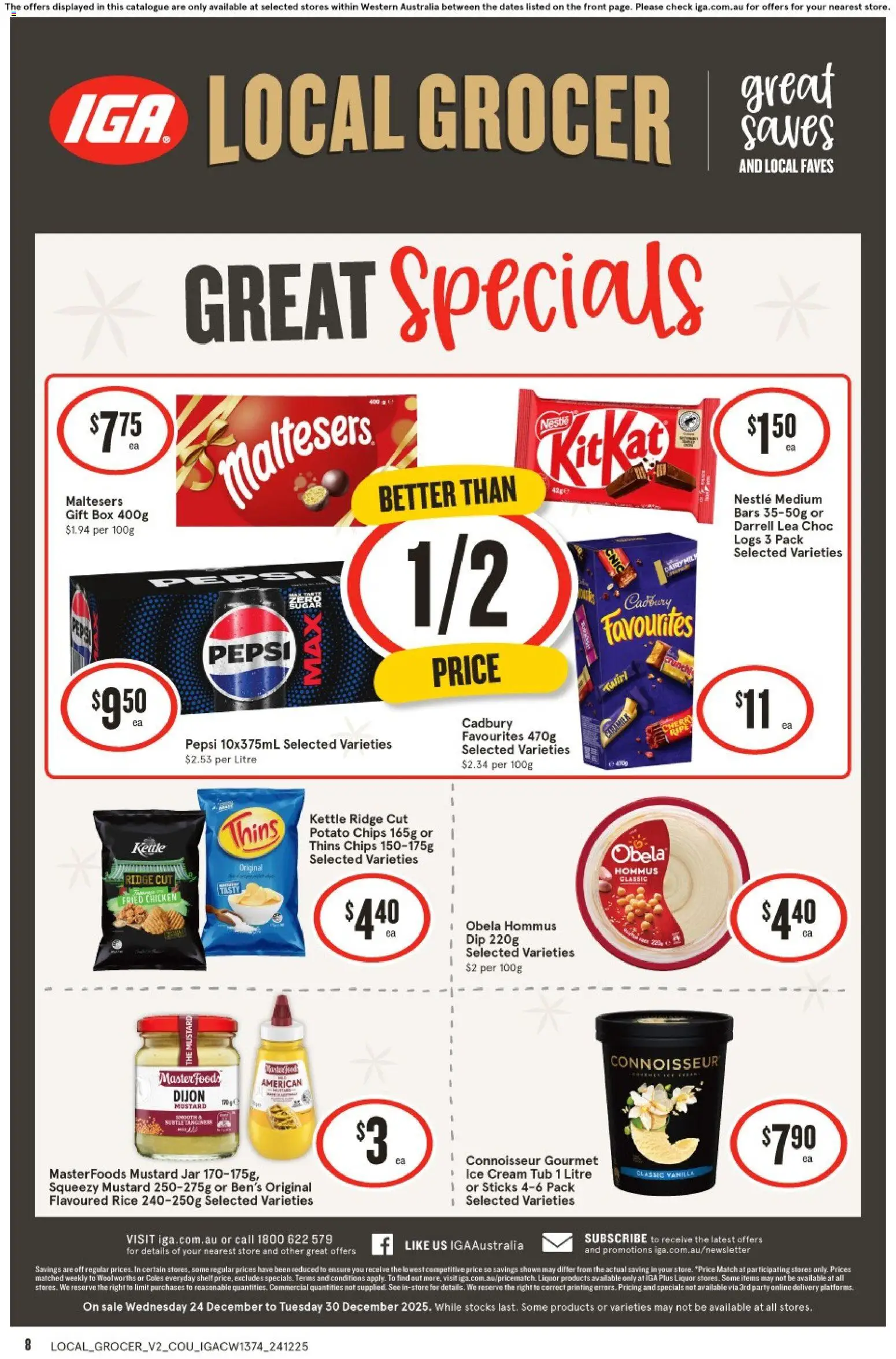 IGA catalogue - valid from 24.12.2025 | Page: 8 | Products: Rice, Mustard, Ice cream, Kettle
