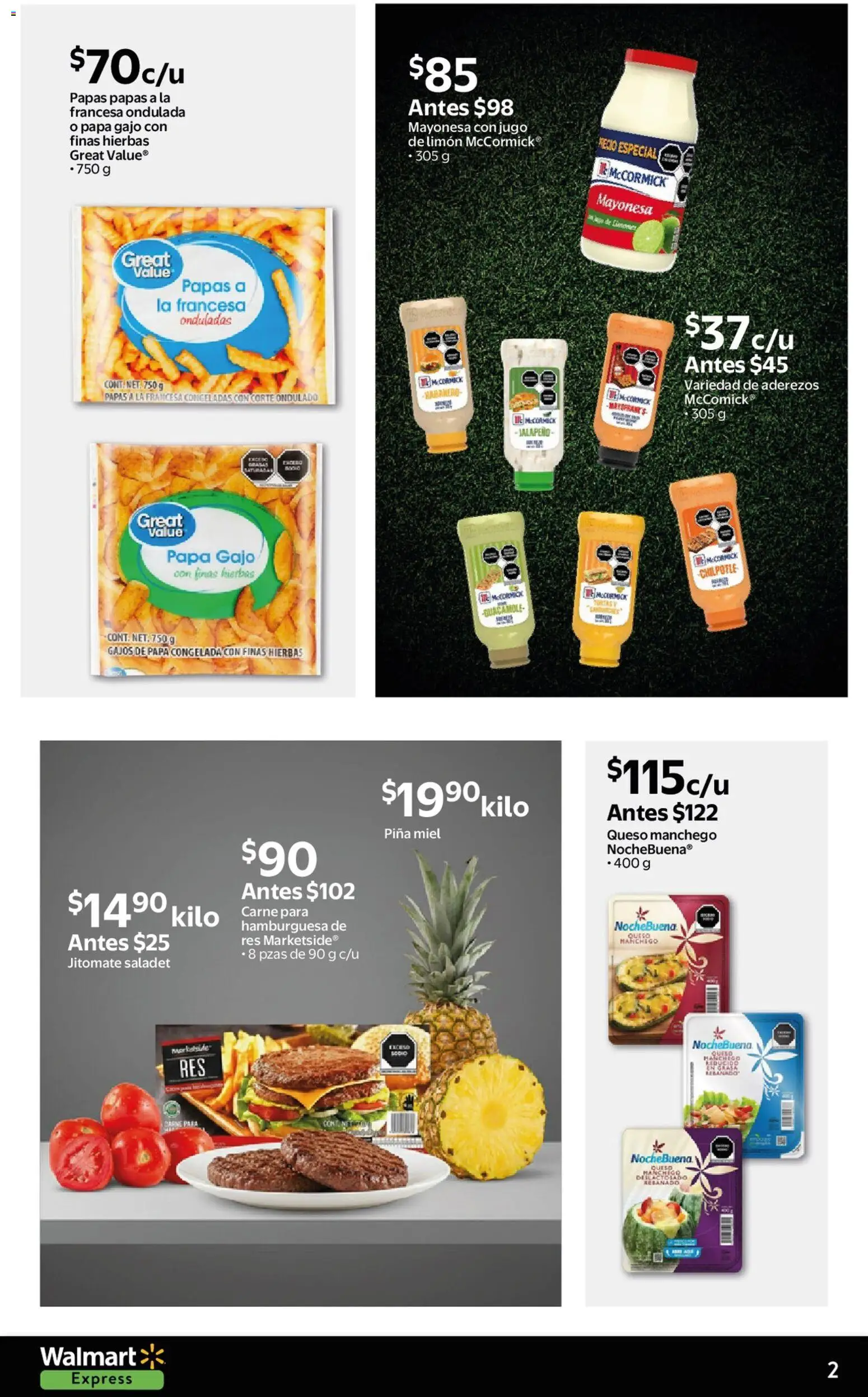 Nuevas ofertas de Walmart Express válidas en toda la República Mexicana desde el 30.01.2026. ¡Encuentra las mejores ofertas en Walmart Express folleto Ofertas! | Página: 2 | Productos: Limón, Queso, Res, Piña
