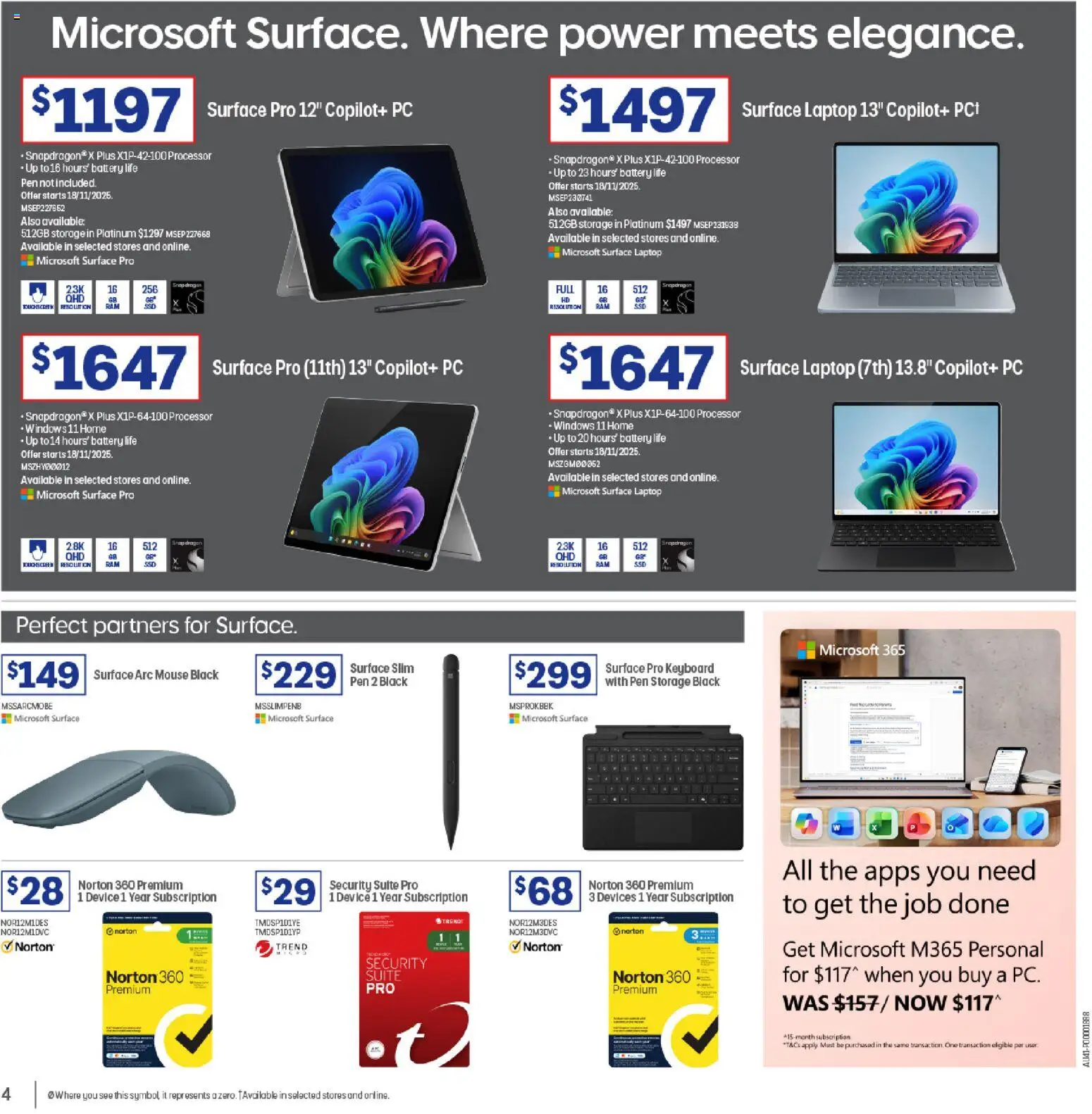 Officeworks catalogue - valid from 17.11.2025 | Page: 4 | Products: Battery, Device, Pc, Laptop