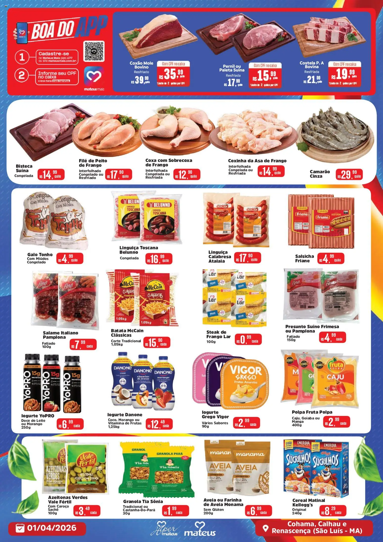Mateus Folheto - válido de 01.04.2026 | Página: 3 | Produtos: Coco, Leite, Aveia, Doce de leite