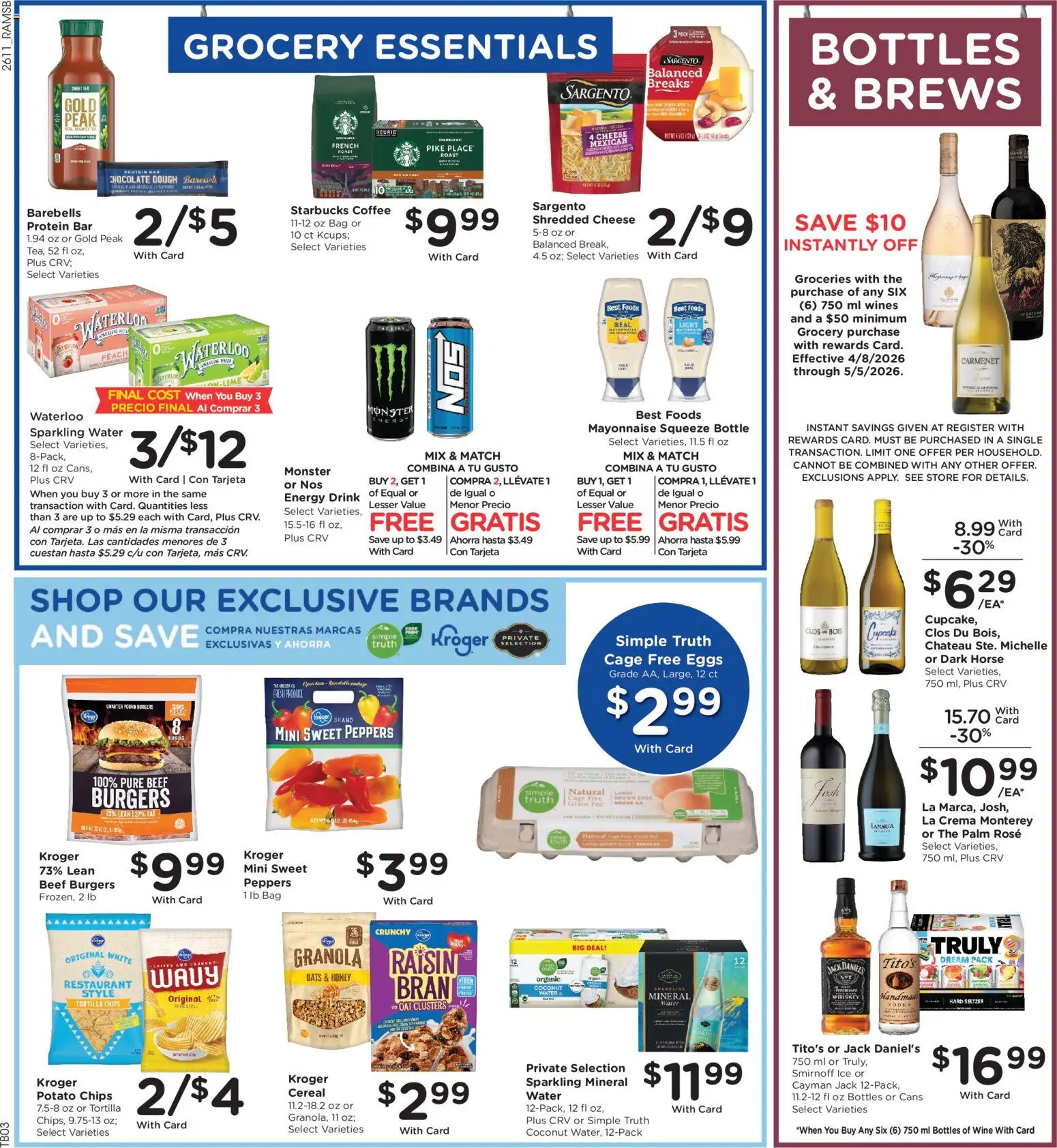 Ralphs Weekly Ad - valid from 15.04.2026 | Page: 6 | Products: Cheese, Eggs, Coffee, Bag