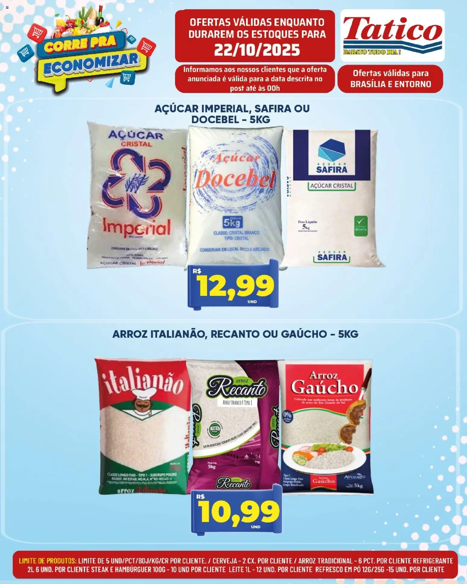 Tatico Folheto - válido de 23.10.2025 | Página: 1 | Produtos: Refresco, Leite, Arroz, Hambúrguer