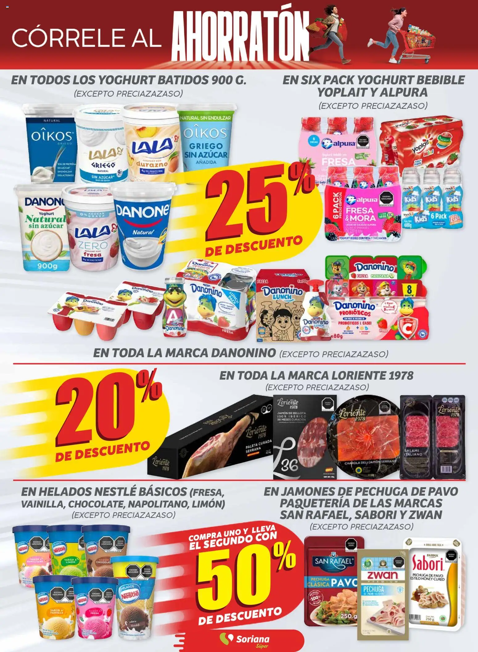 Nuevas ofertas de Soriana válidas en toda la República Mexicana desde el 14.11.2025. ¡Encuentra las mejores ofertas en Soriana - Ahorratón Súper: BCS, Son y Sin! | Página: 3 | Productos: Durazno, Paleta, Jamón, Salami