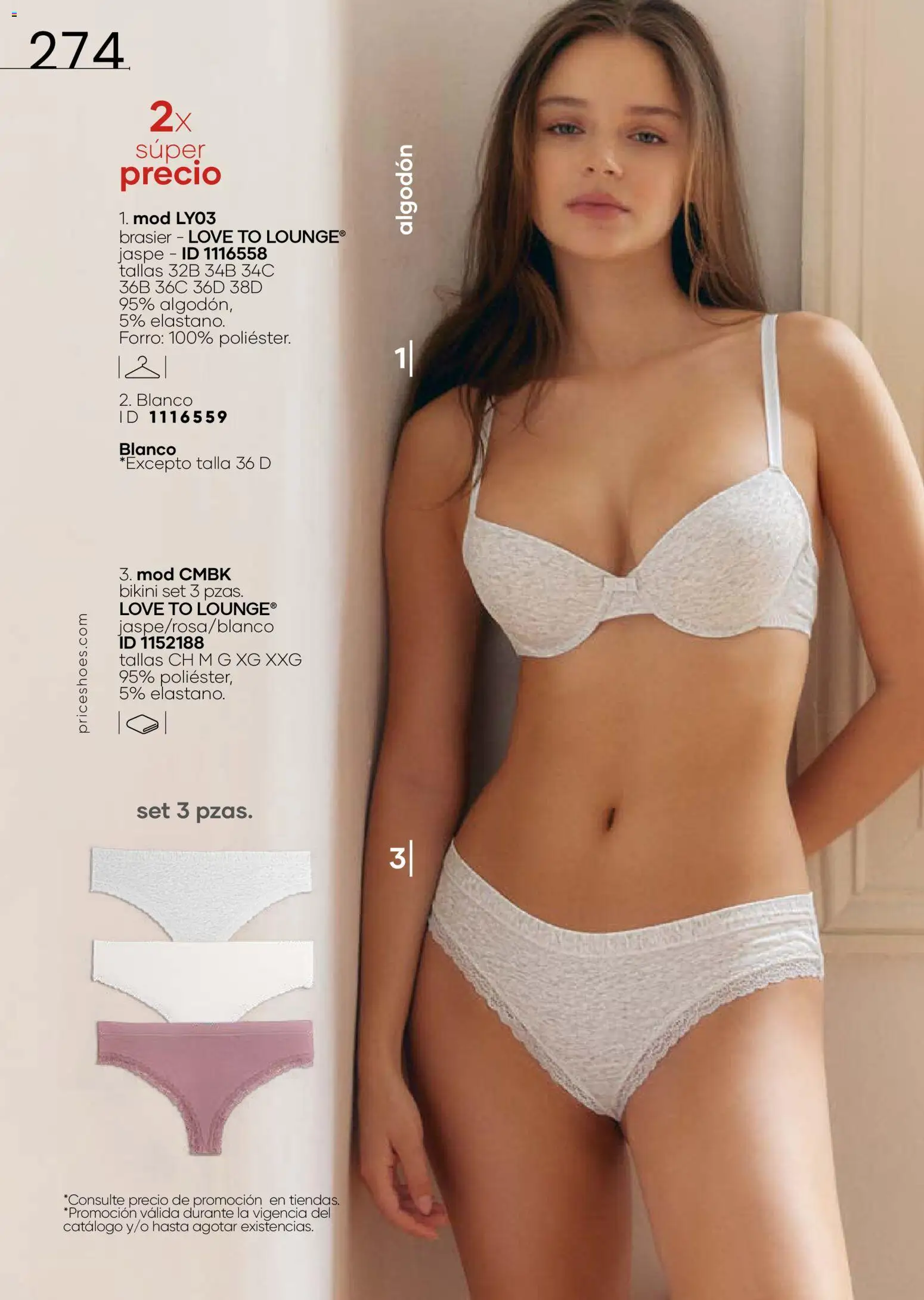 Nuevas ofertas de Price Shoes válidas en toda la República Mexicana desde el 27.11.2025. ¡Encuentra las mejores ofertas en Price Shoes catálogo Cierre De Temporada ! | Página: 274 | Productos: Algodón, Bikini