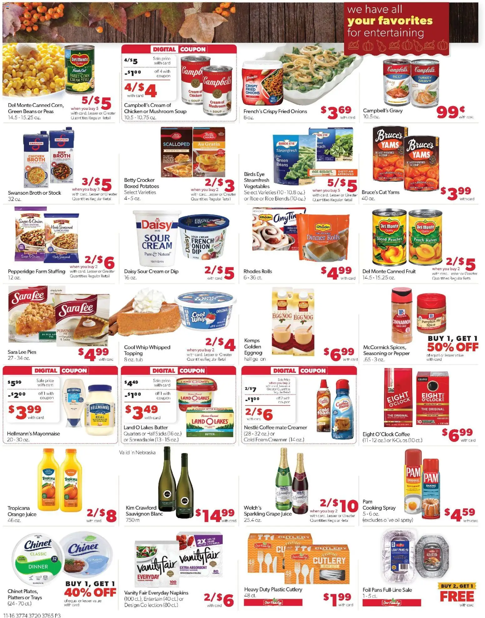 Family Fare Weekly Ad - NE - valid from 16.11.2025 | Page: 4 | Products: Corn, Coffee, Cream, Pepper