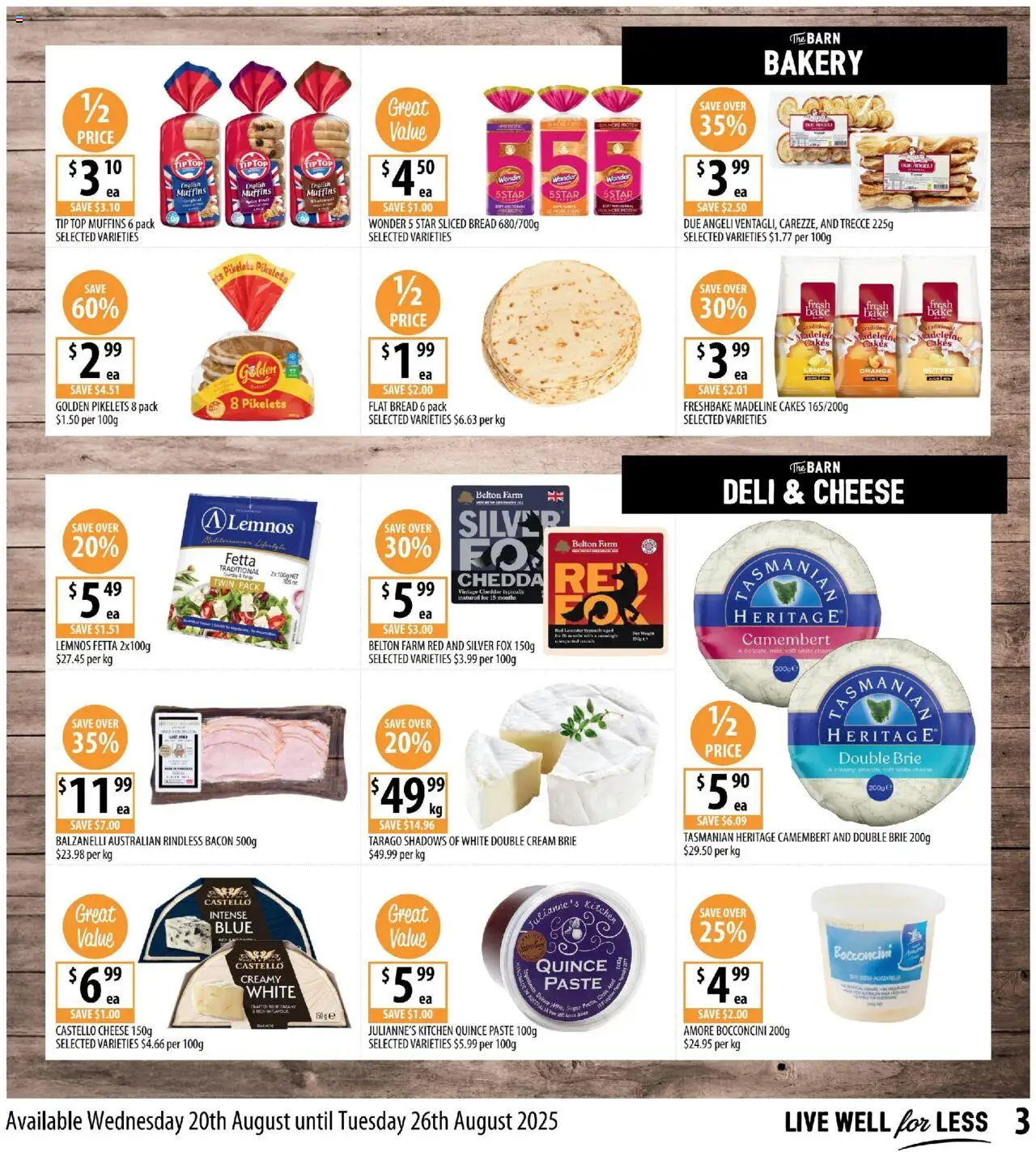 Supabarn catalogue - valid from 20.08.2025 | Page: 3 | Products: Cheese, Cream, Shed, Bakery