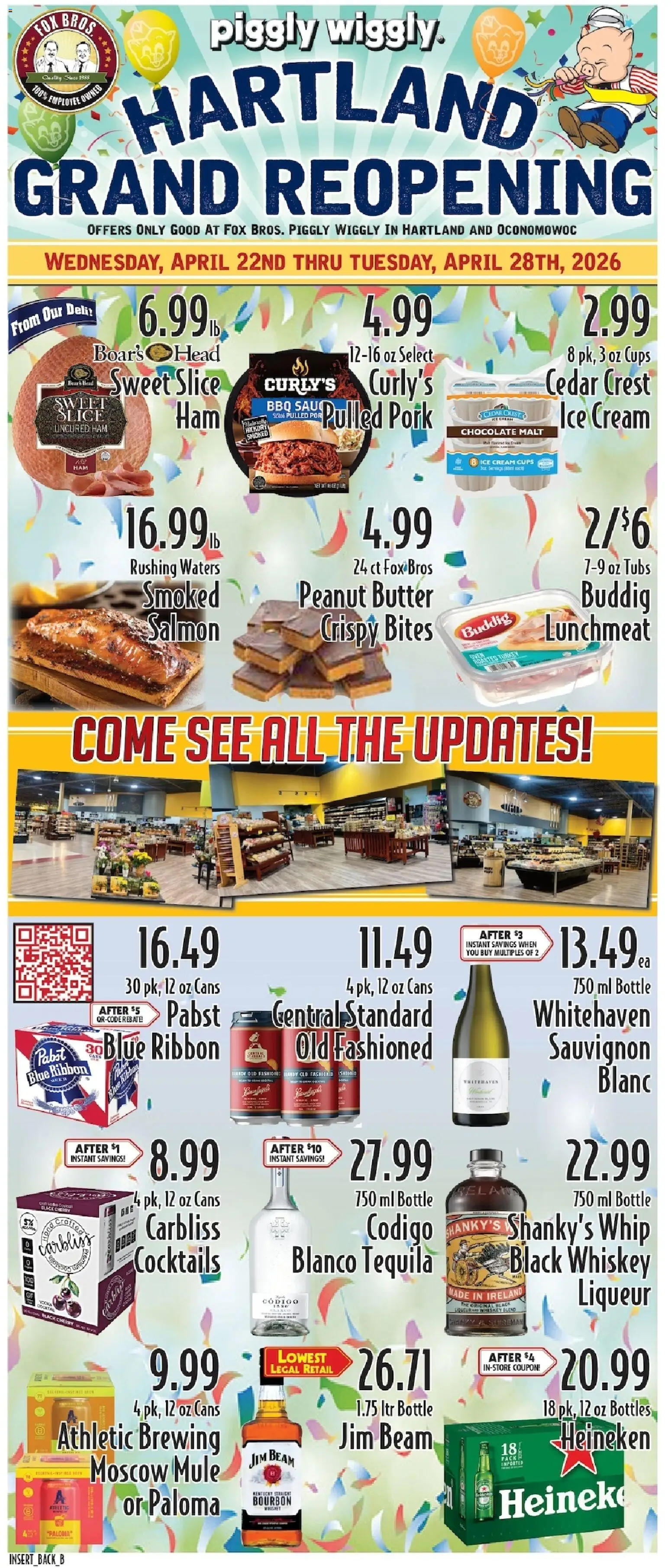 Piggly Wiggly Weekly Ad - valid from 22.04.2026 | Page: 2 | Products: Ham, Pork, Bourbon, Cream
