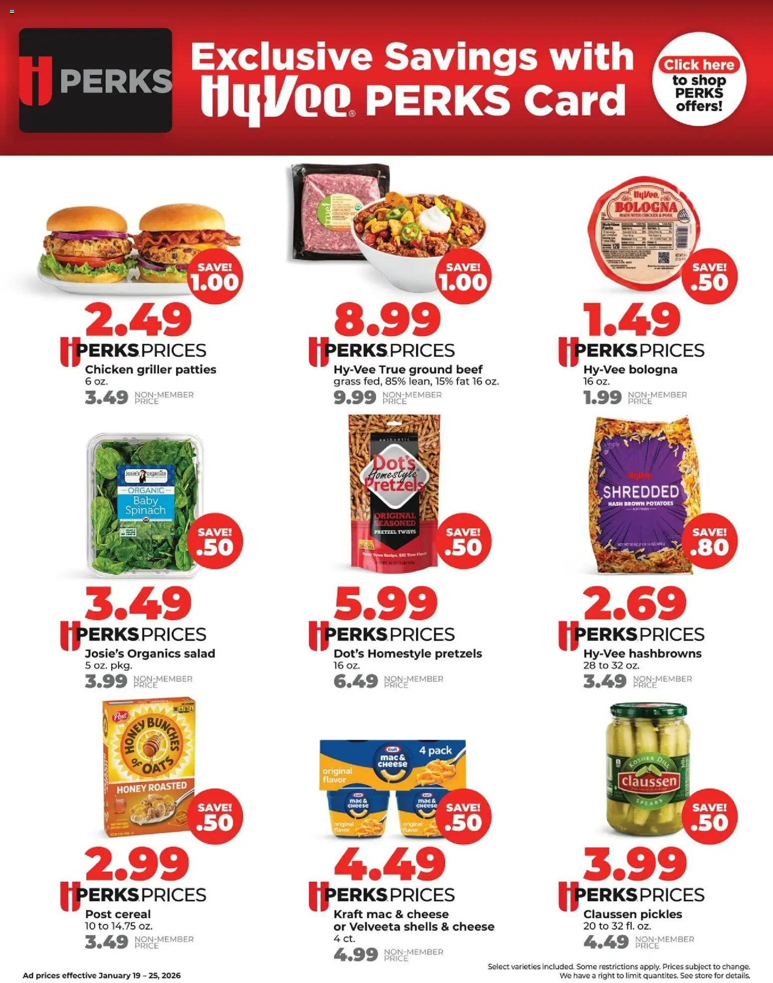 HyVee Weekly Ad - valid from 19.01.2026 | Page: 3 | Products: Cheese, Beef, Potatoes, Dill
