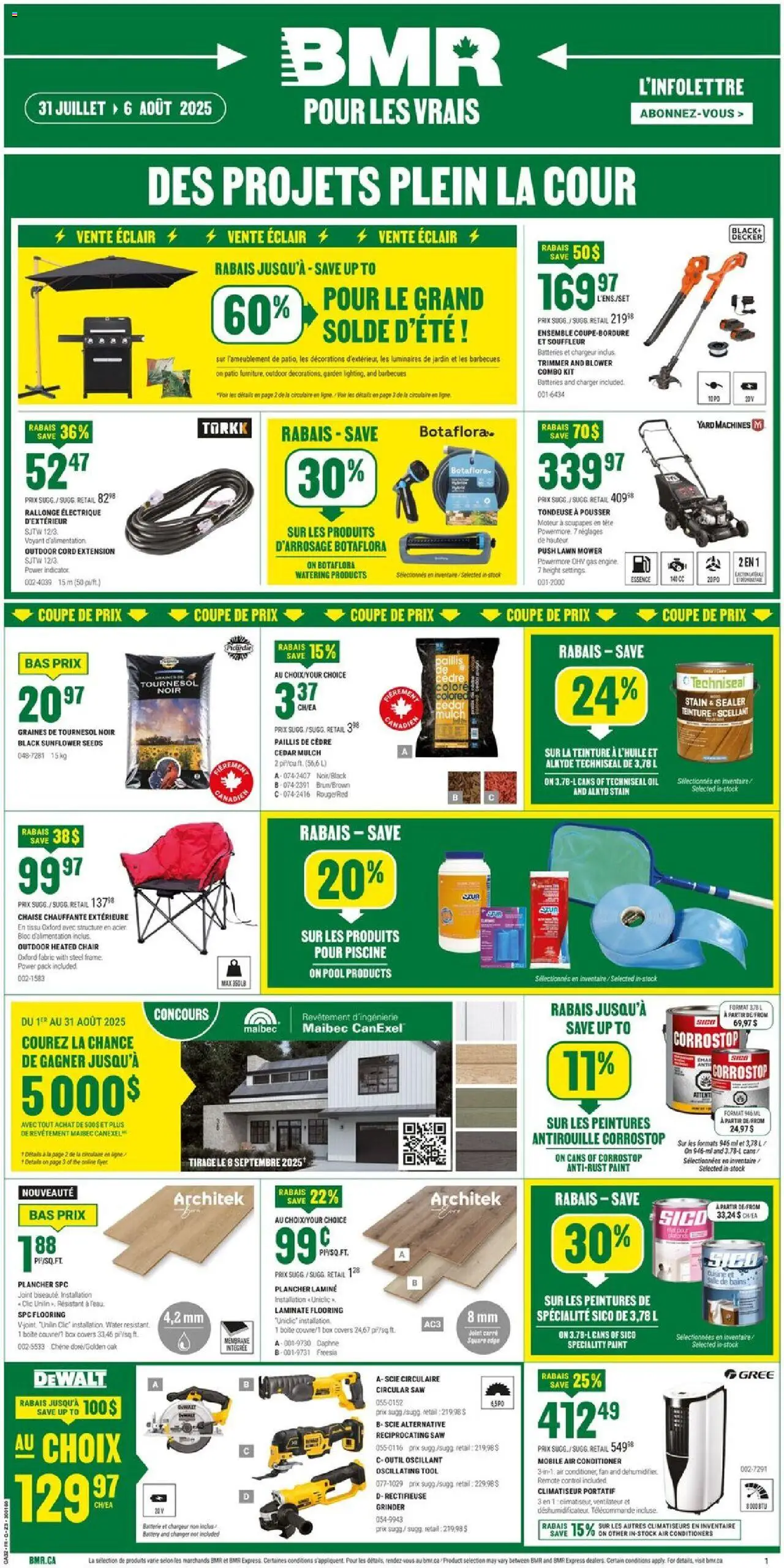 BMR flyer valid from 31.07.2025 | Page: 1 | Products: Fan, Grinder, Chair, Box