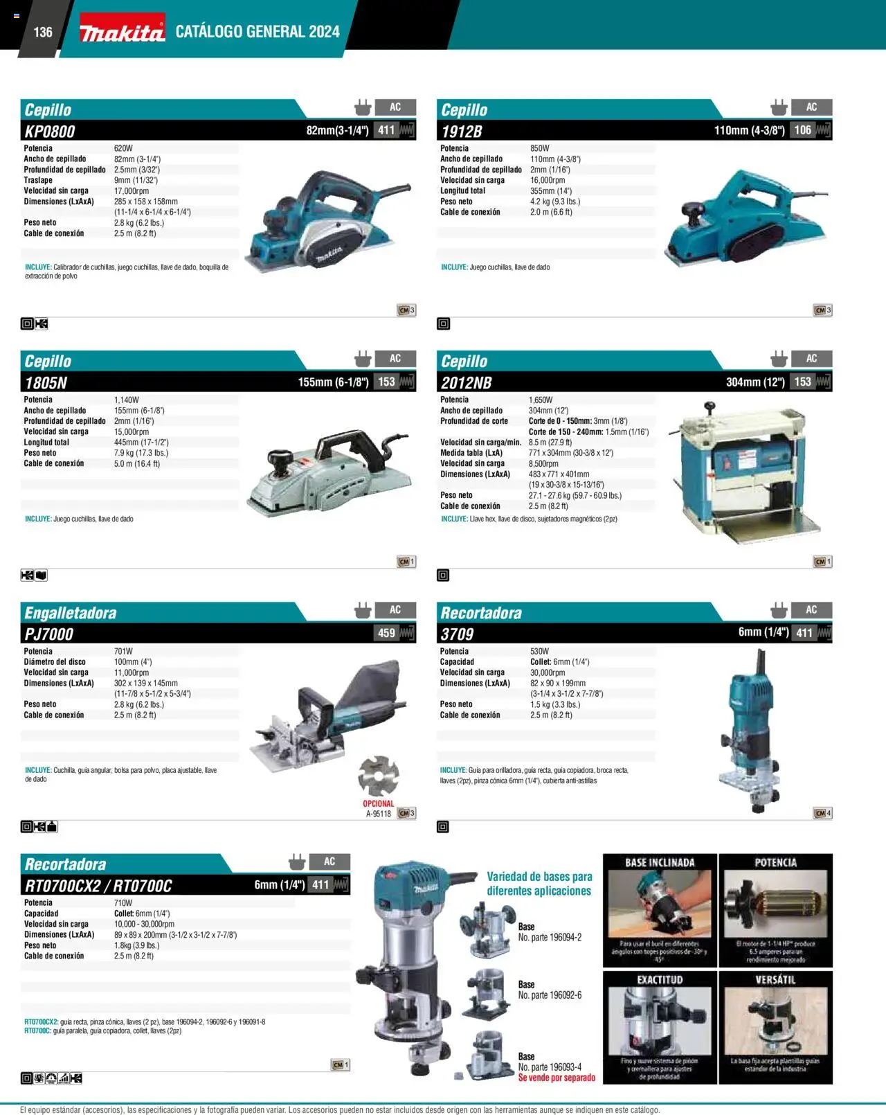 Nuevas ofertas de Makita válidas en toda la República Mexicana desde el 17.04.2024. ¡Encuentra las mejores ofertas en Makita catálogo ! | Página: 136 | Productos: Bolsa, Cepillo, Juego, Llave