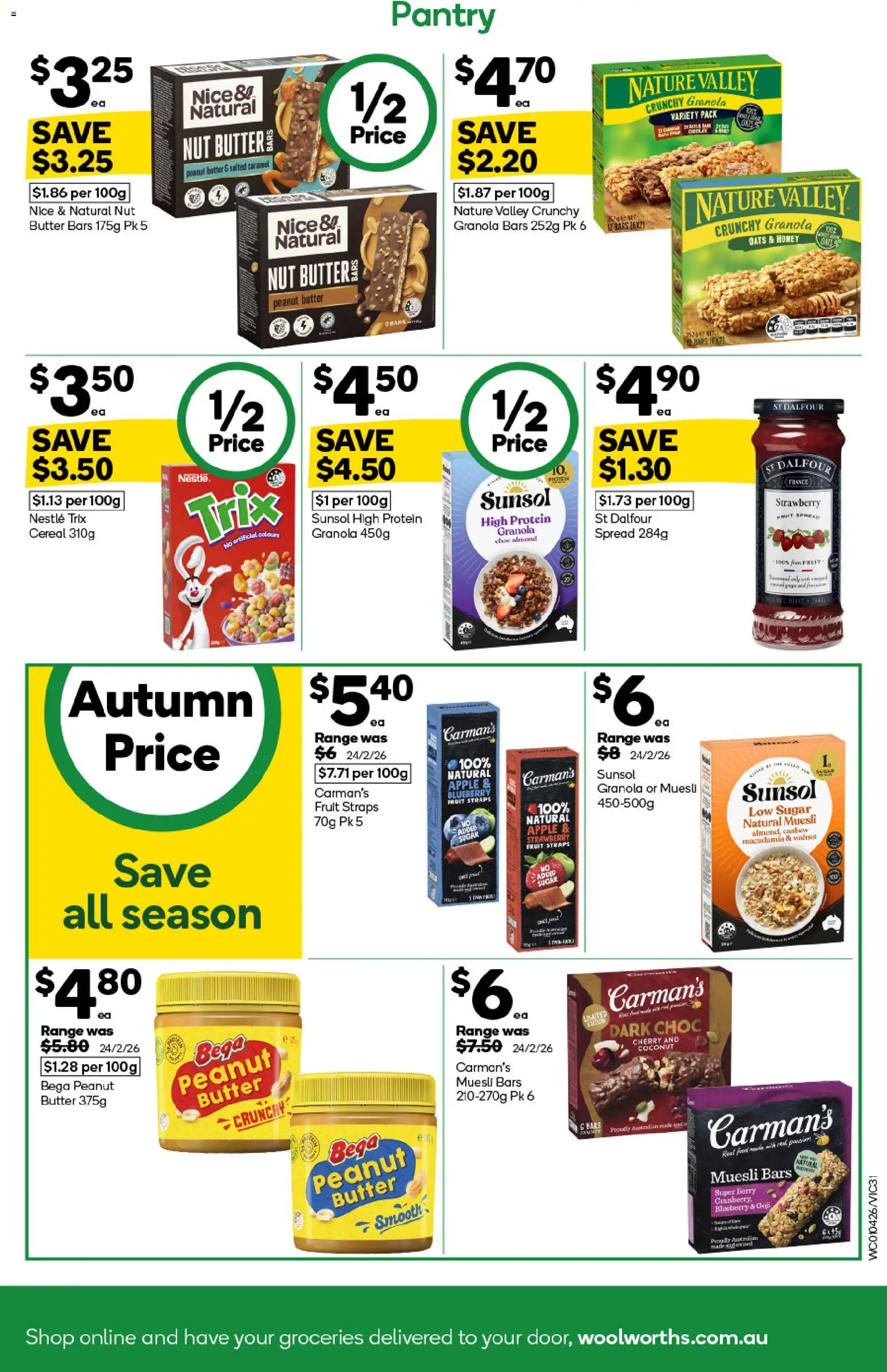 Woolworths catalogue - valid from 01.04.2026 | Page: 31 | Products: Butter, Granola, Honey, Cereal