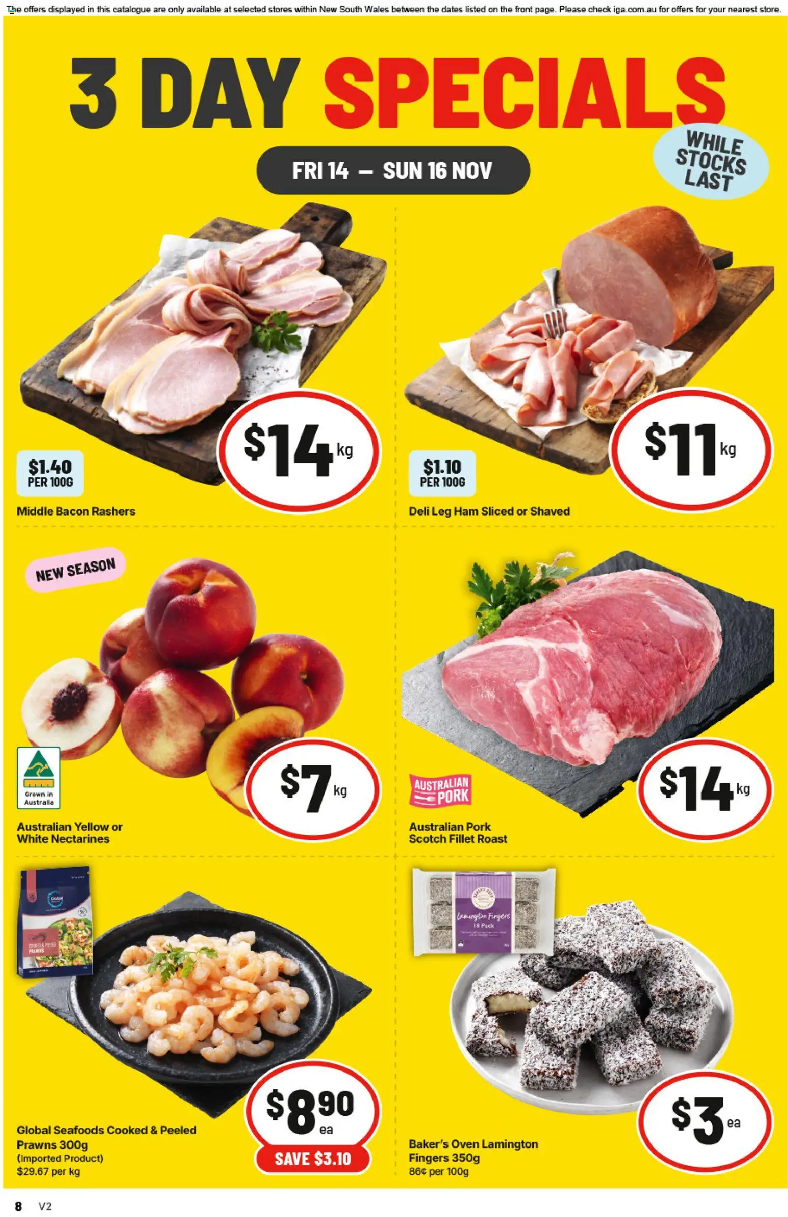 IGA catalogue - valid from 14.11.2025 | Page: 1 | Products: Ham, Prawns, Scotch, Oven