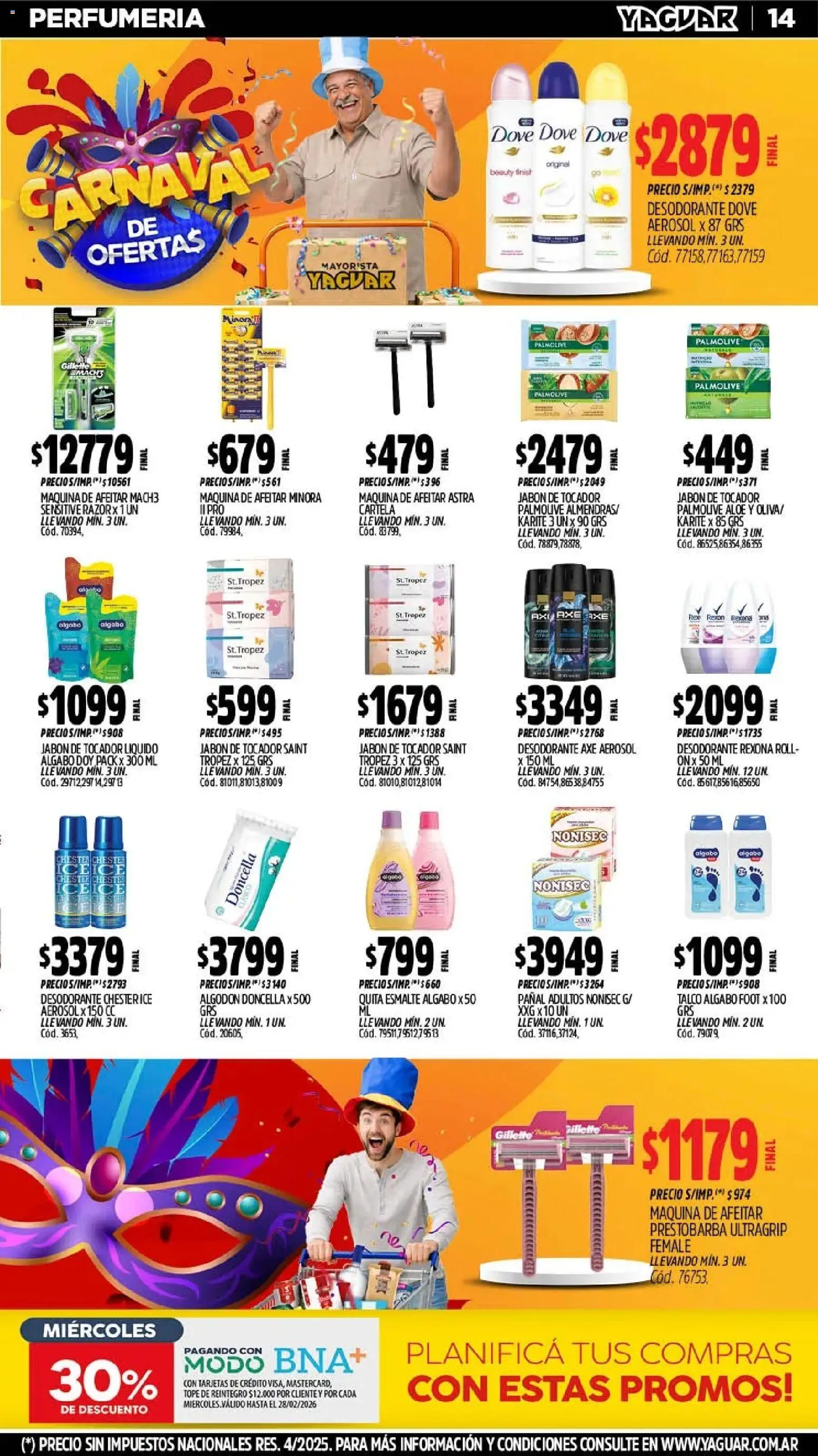 Yaguar catálogo │ válido desde el 02.02.2026 | Página: 13 | Productos: Algodón, Maquina de afeitar, Jabón, Desodorante
