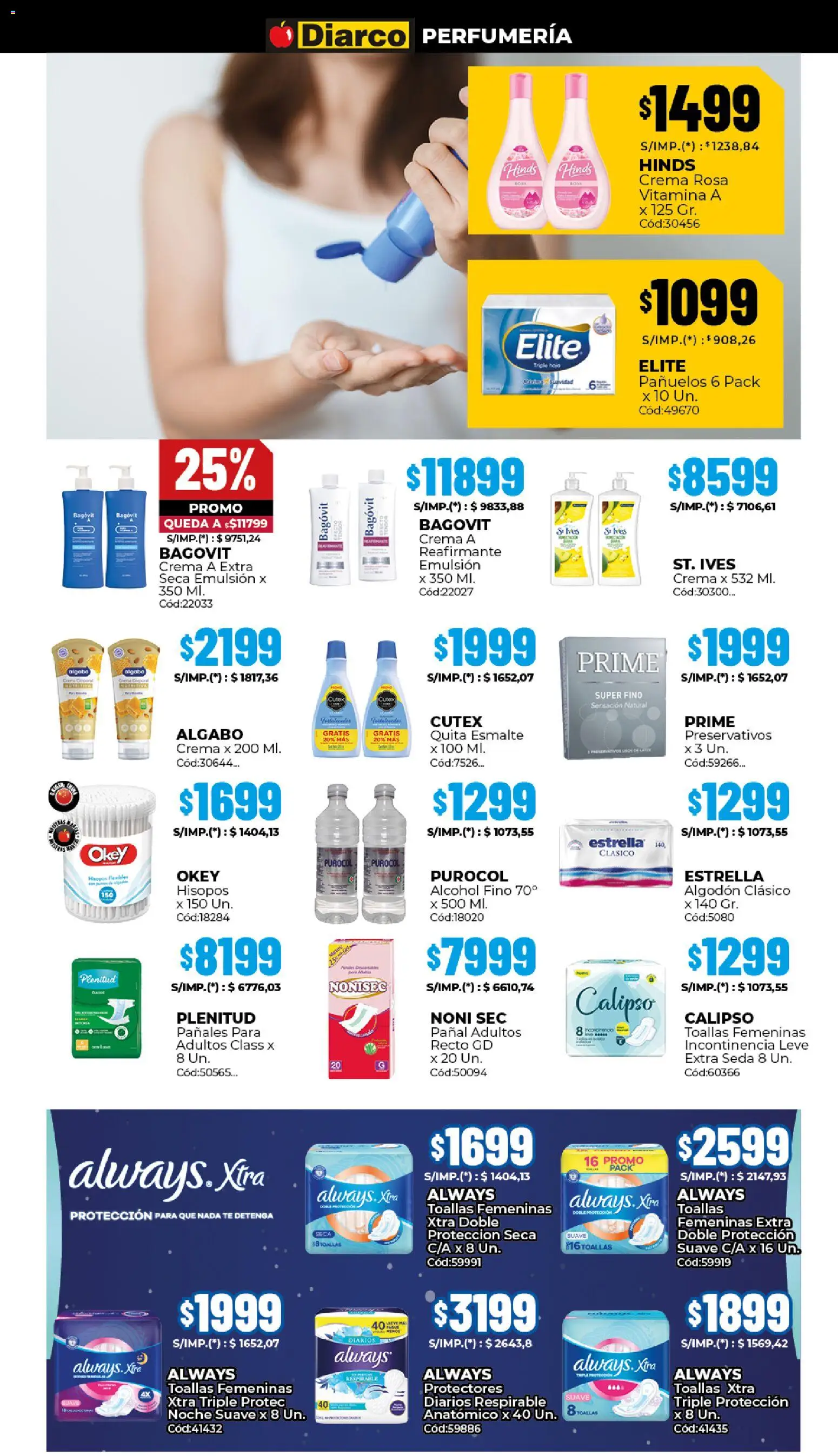 Diarco ofertas │ válido desde el 10.11.2025 | Página: 17 | Productos: Algodón, Toallas, Preservativos, Pañales