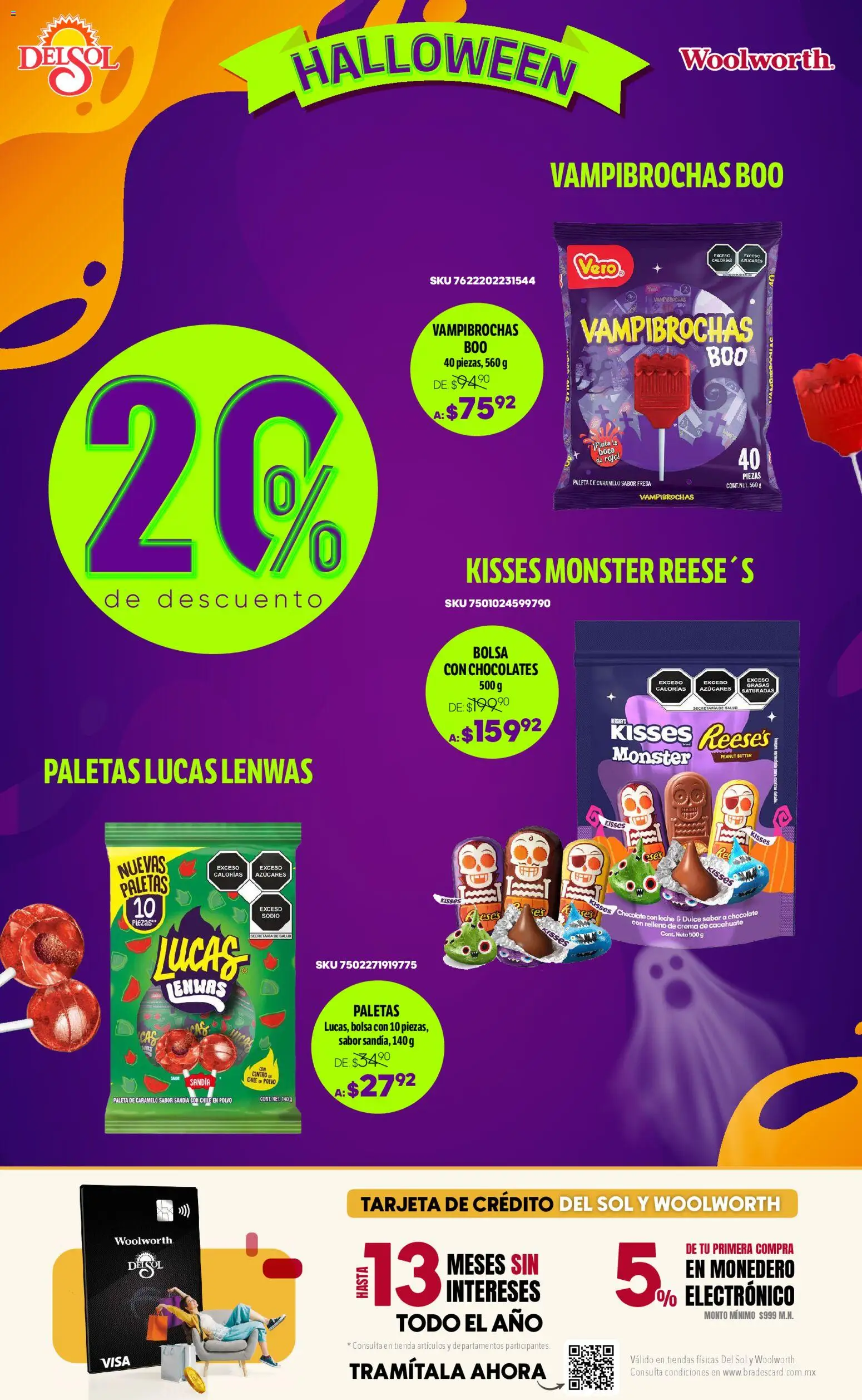 Nuevas ofertas de Del Sol y Woolworth válidas en toda la República Mexicana desde el 23.10.2025. ¡Encuentra las mejores ofertas en Del Sol y Woolworth - Catálogo Halloween! | Página: 11 | Productos: Fresa, Sandía, Bolsa, Chocolate