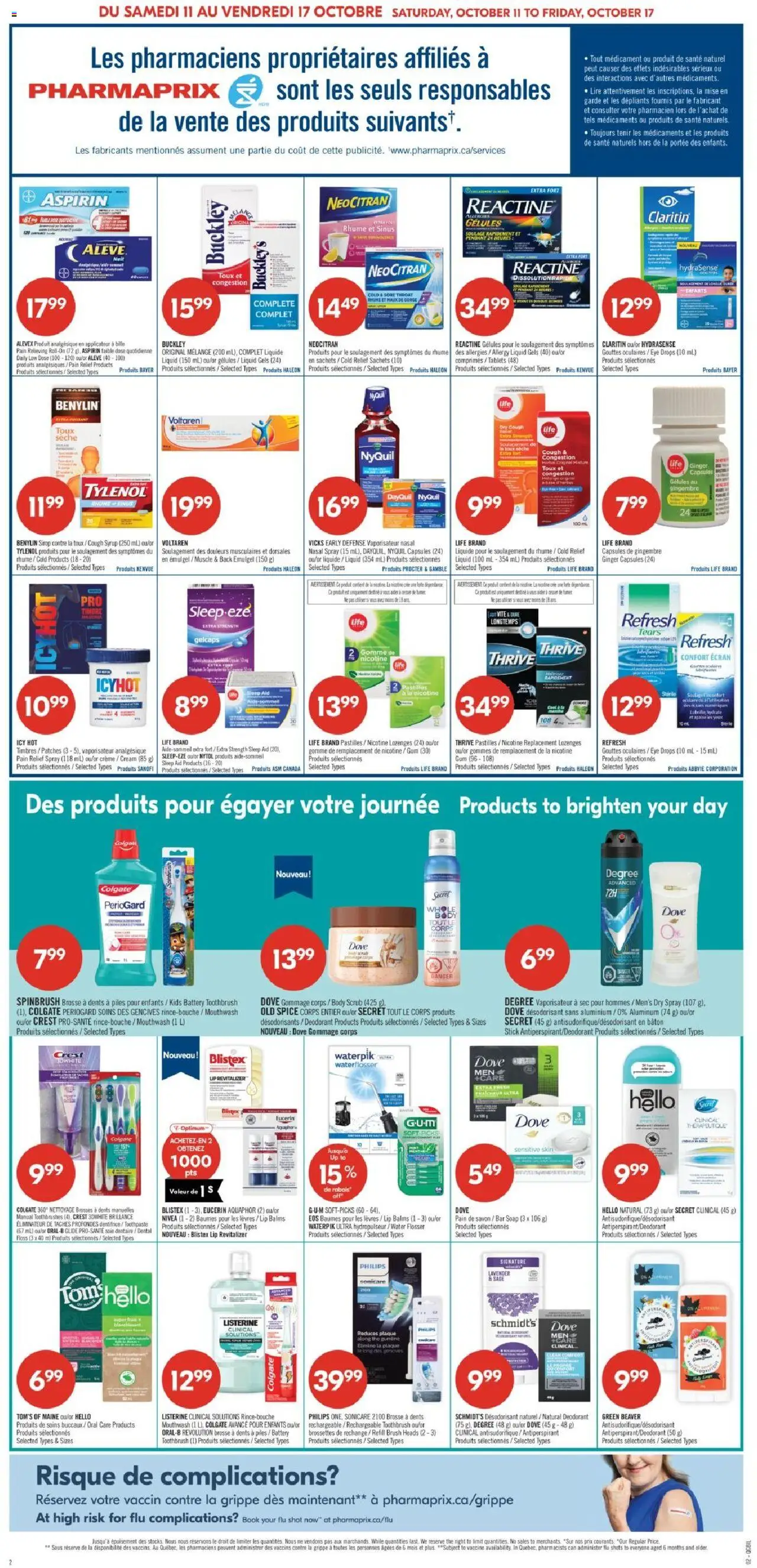 Pharmaprix flyer valid from 11.10.2025 | Page: 3 | Products: Electric toothbrush, Deodorant, Antiperspirant, Mouthwash