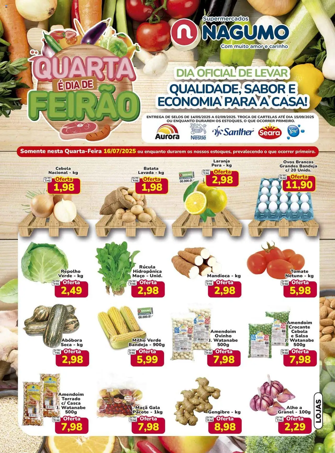 Nagumo Folheto - válido de 16.07.2025 | Página: 1 | Produtos: Pera, Repolho, Ovos, Bandeja