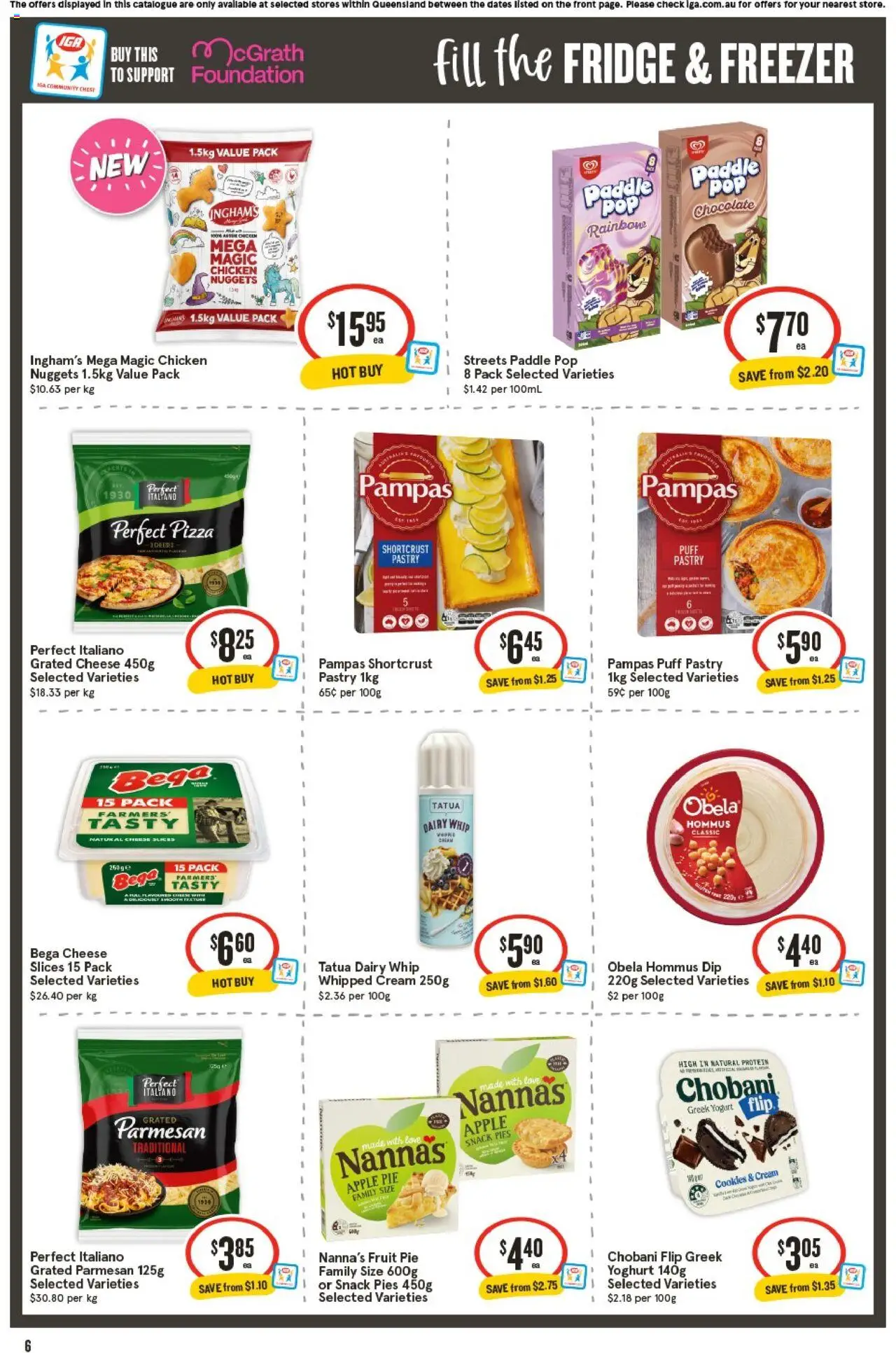 IGA catalogue - valid from 24.09.2025 | Page: 6 | Products: Dairy, Chicken, Pies, Foundation