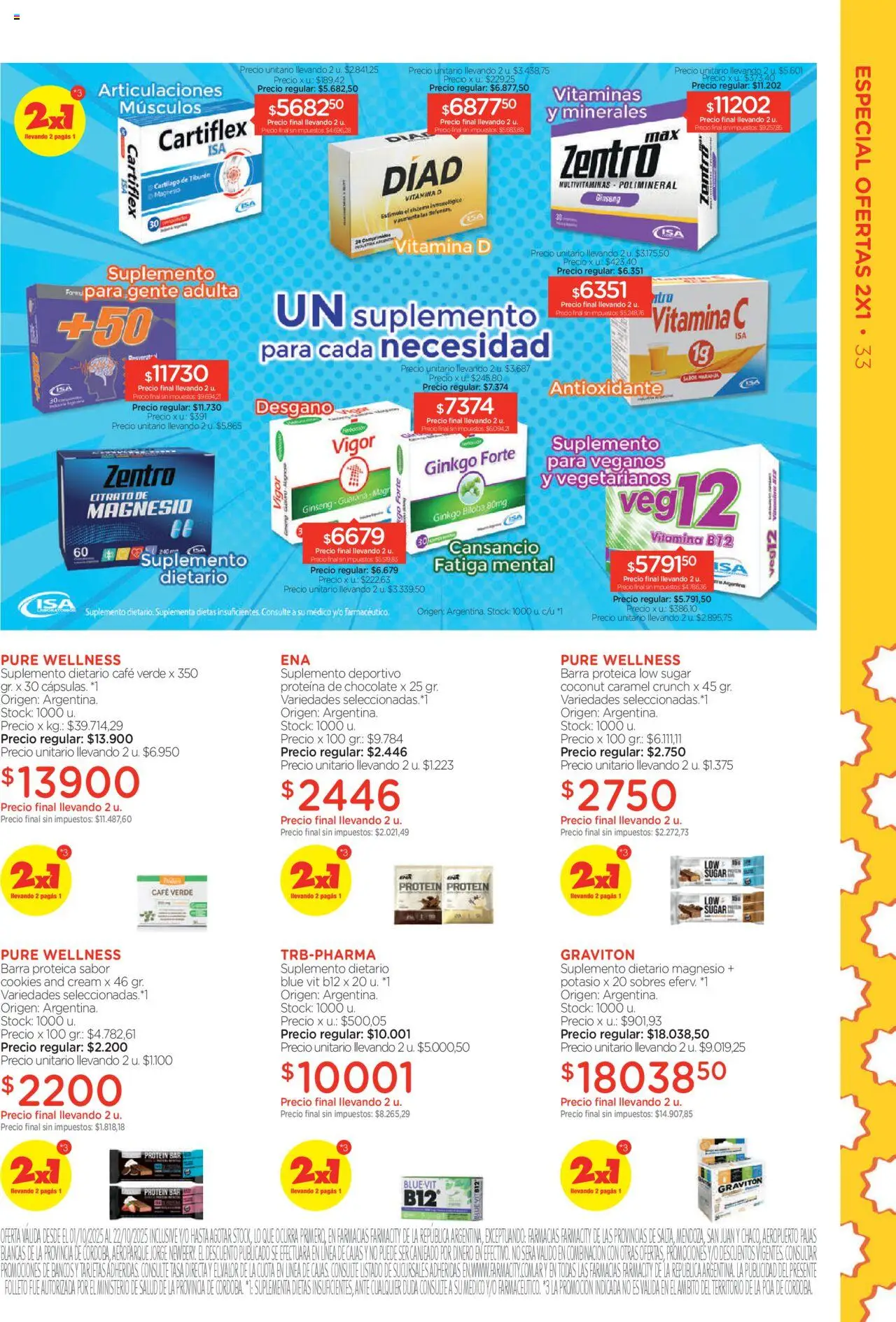 Farmacity catálogo │ válido desde el 01.10.2025 | Página: 33 | Productos: Vitaminas, Suplemento dietario, Café, Chocolate