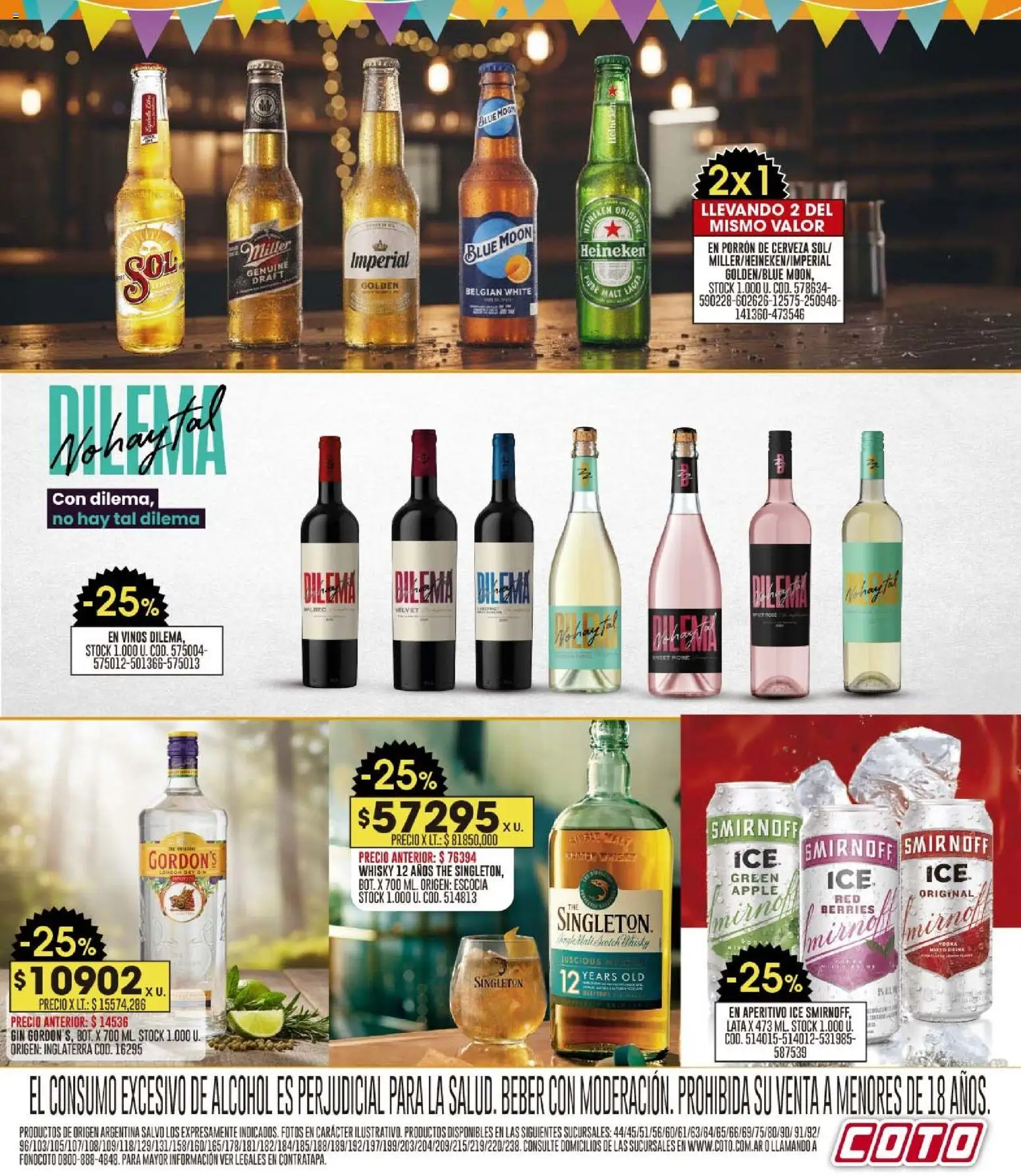 Coto - Ofertas │ válido desde el 27.10.2025 | Página: 15 | Productos: Whisky, Gin, Cerveza