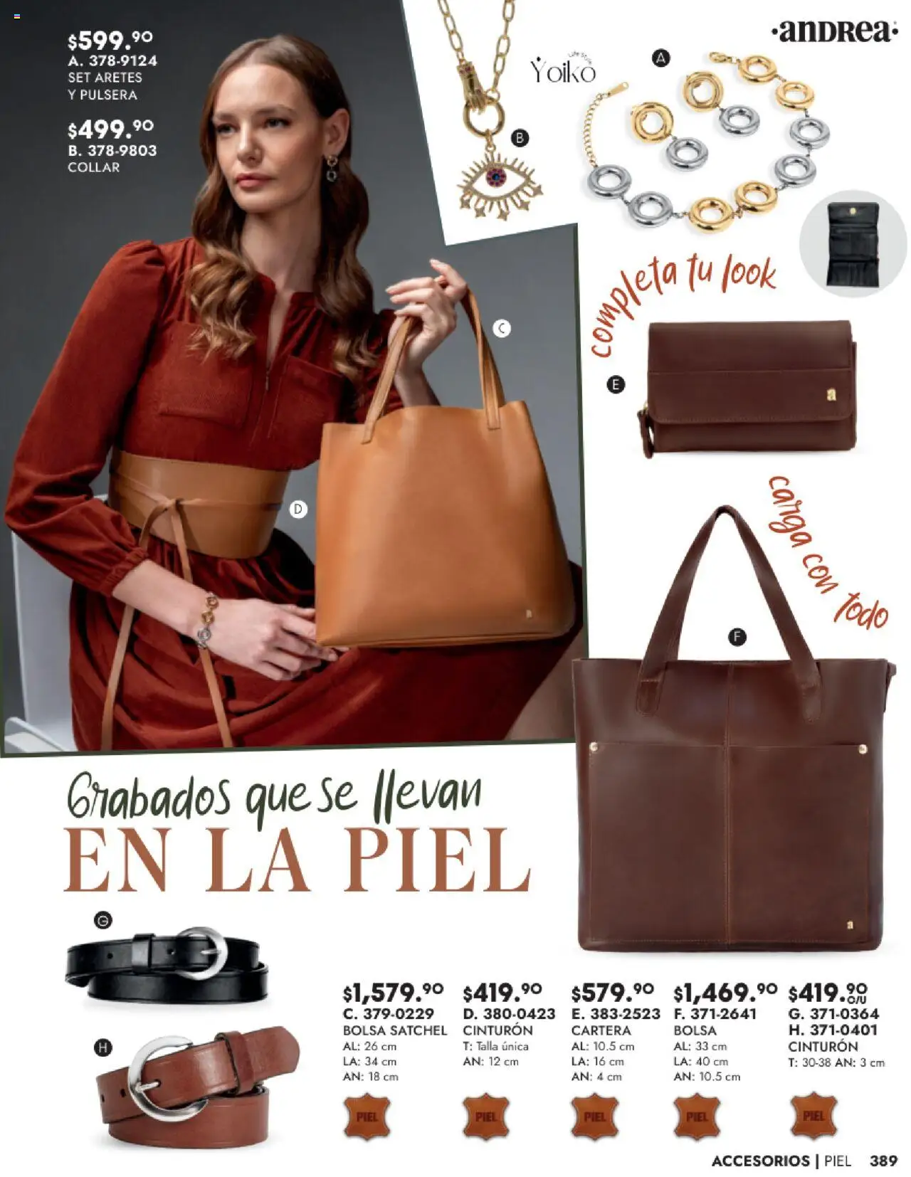 Nuevas ofertas de Andrea válidas en toda la República Mexicana desde el 24.08.2025. ¡Encuentra las mejores ofertas en Andrea - Catálogo Accesorios! | Página: 3 | Productos: Cinturón, Pulsera, Collar, Aretes