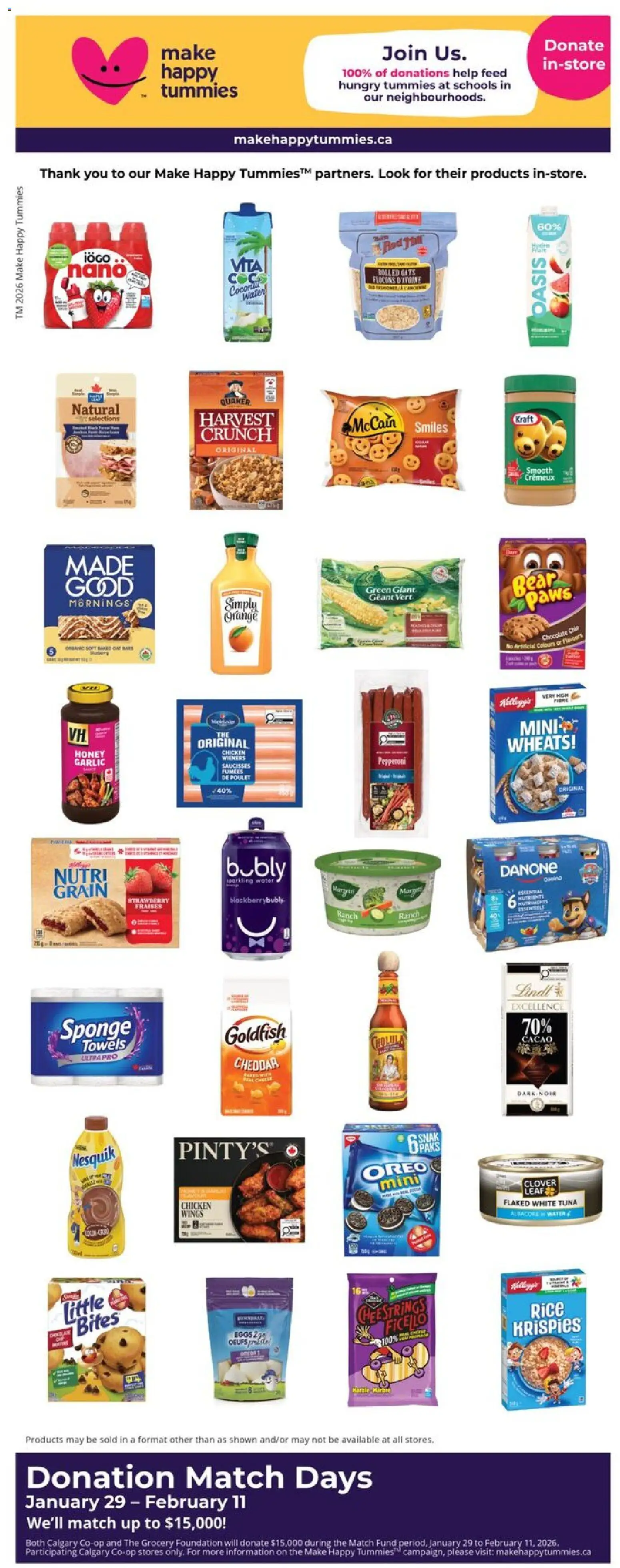 Calgary Co-op flyer valid from 29.01.2026 | Page: 4 | Products: Rice, Sponge, Chocolate, Chicken