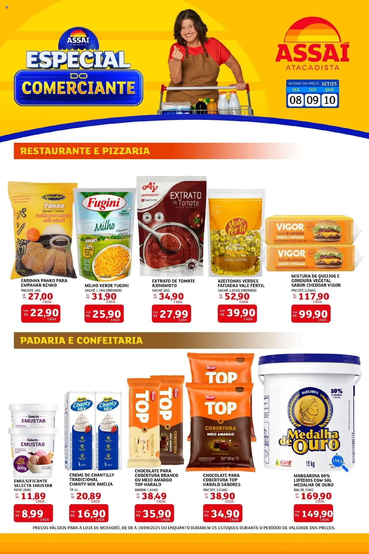 Assaí Atacadista Folheto - válido de 08.09.2025 | Página: 1 | Produtos: Cheddar, Creme, Margarina, Balde
