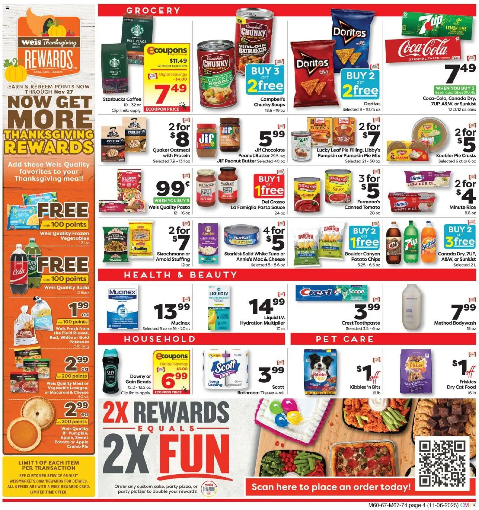 Weis Weekly Circular - MD - valid from 06.11.2025 | Page: 4 | Products: Toothpaste, Potatoes, Sauce, Crumb Pie