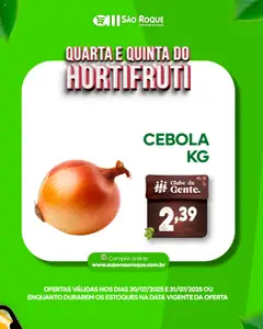 São Roque Supermercados Folheto - válido de 30.07.2025 | Página: 6 | Produtos: Cebola