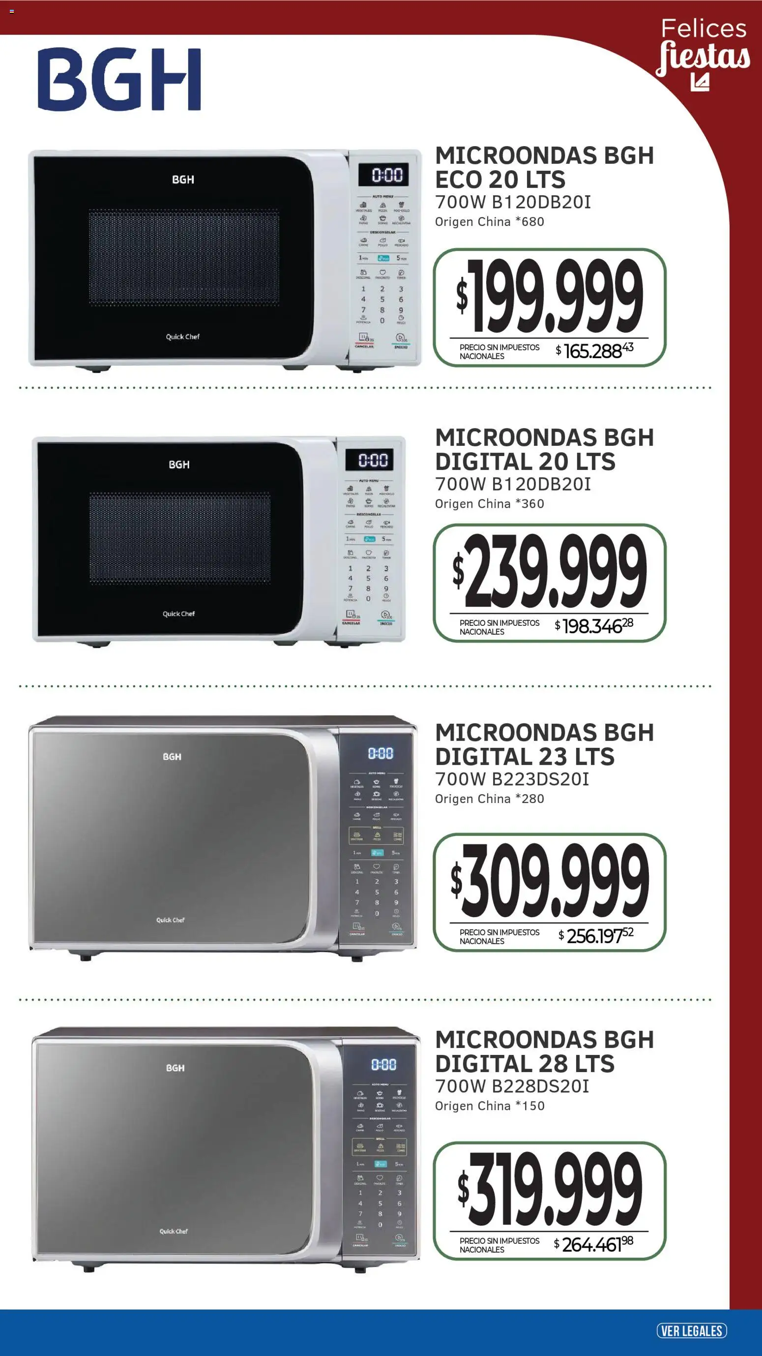 La Anonima Tecno Hogar Fiestas │ válido desde el 18.12.2025 | Página: 12 | Productos: Microondas, Pizza