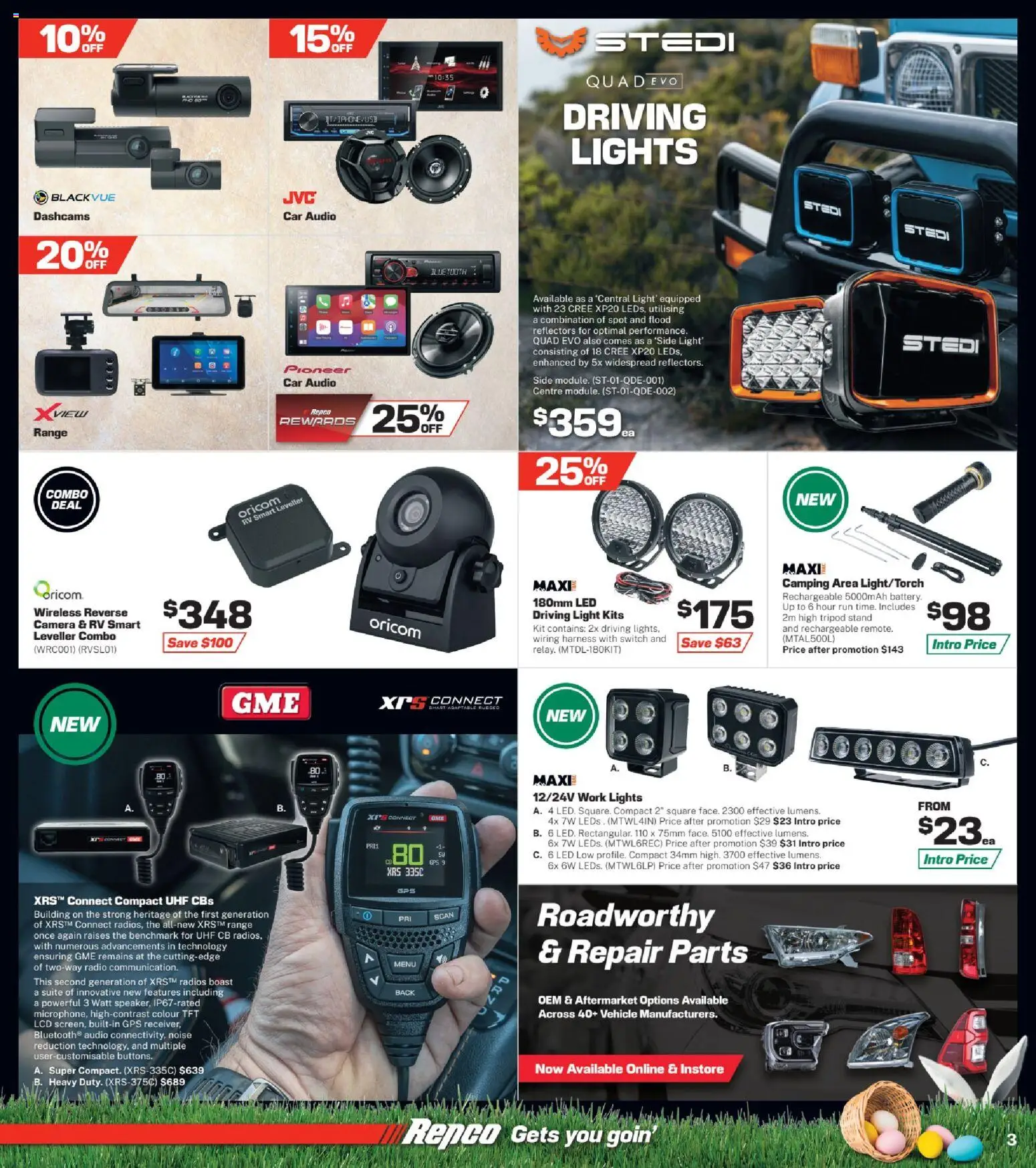 Repco catalogue - valid from 19.03.2026 | Page: 3 | Products: Light, Kits, Camera, Radio