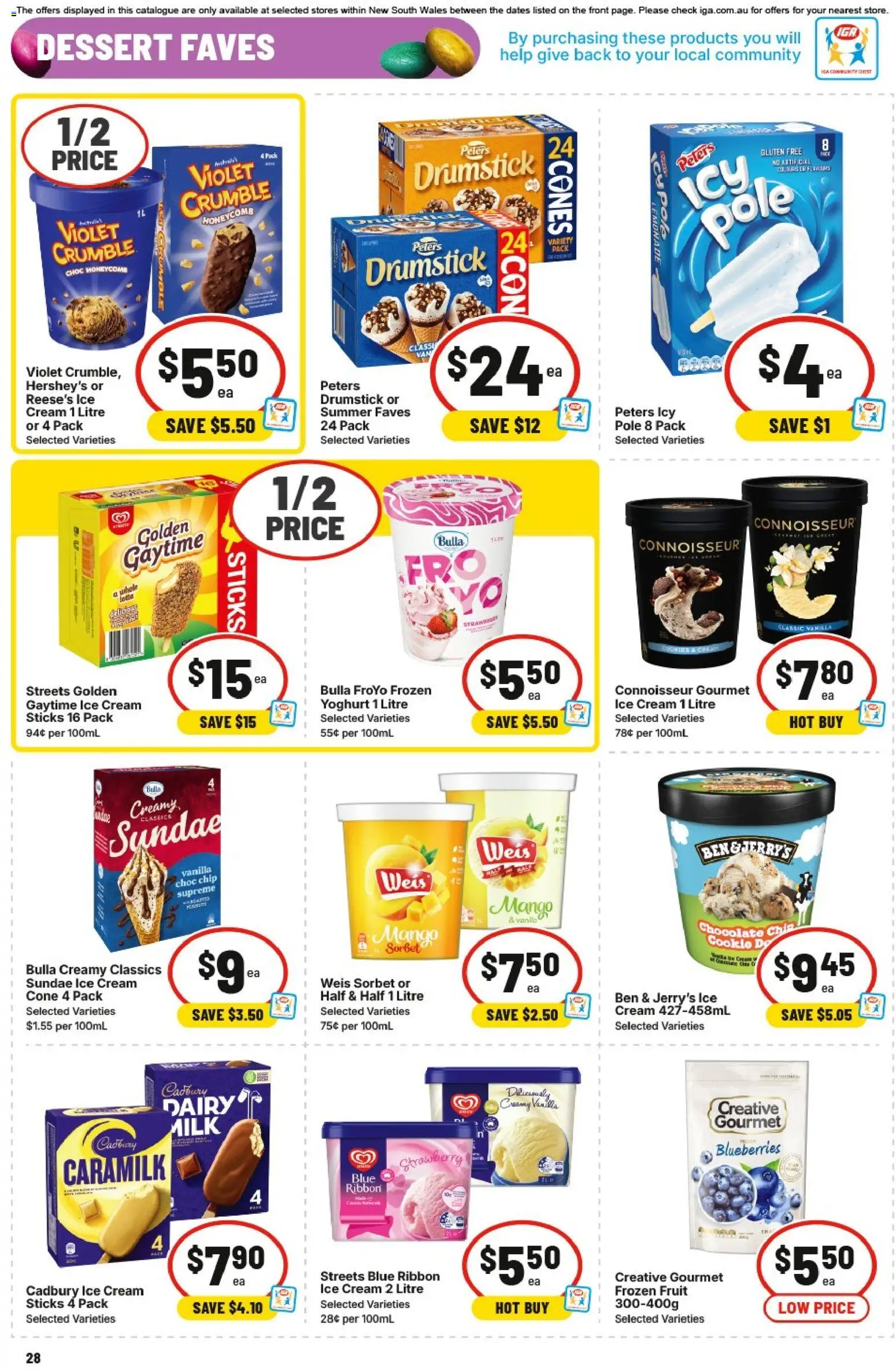IGA catalogue - valid from 25.03.2026 | Page: 28 | Products: Dairy, Chocolate, Ice cream, Mango