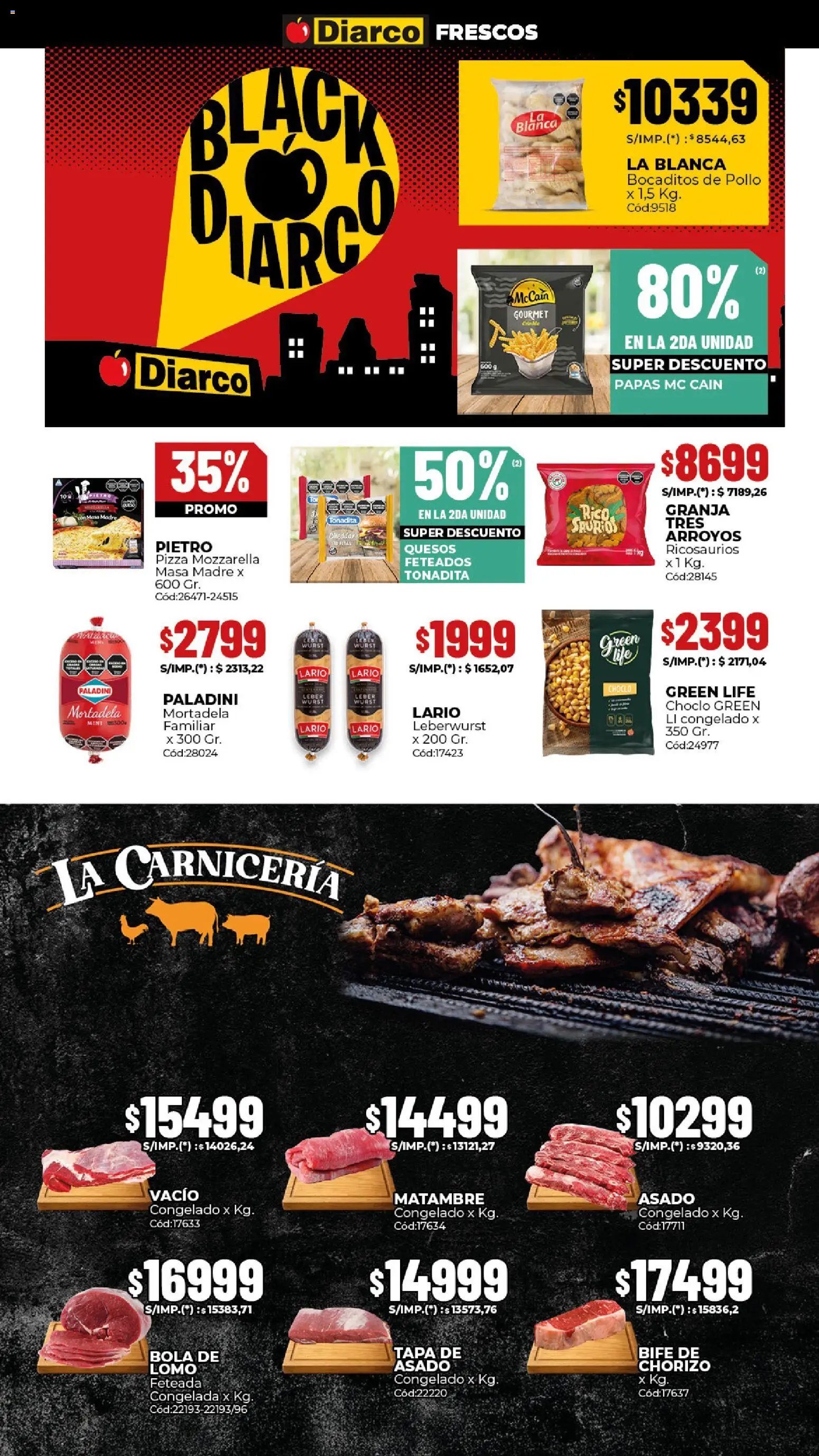 Diarco - Black Friday │ válido desde el 17.11.2025 | Página: 15 | Productos: Choclo, Mortadela, Chorizo, Pizza