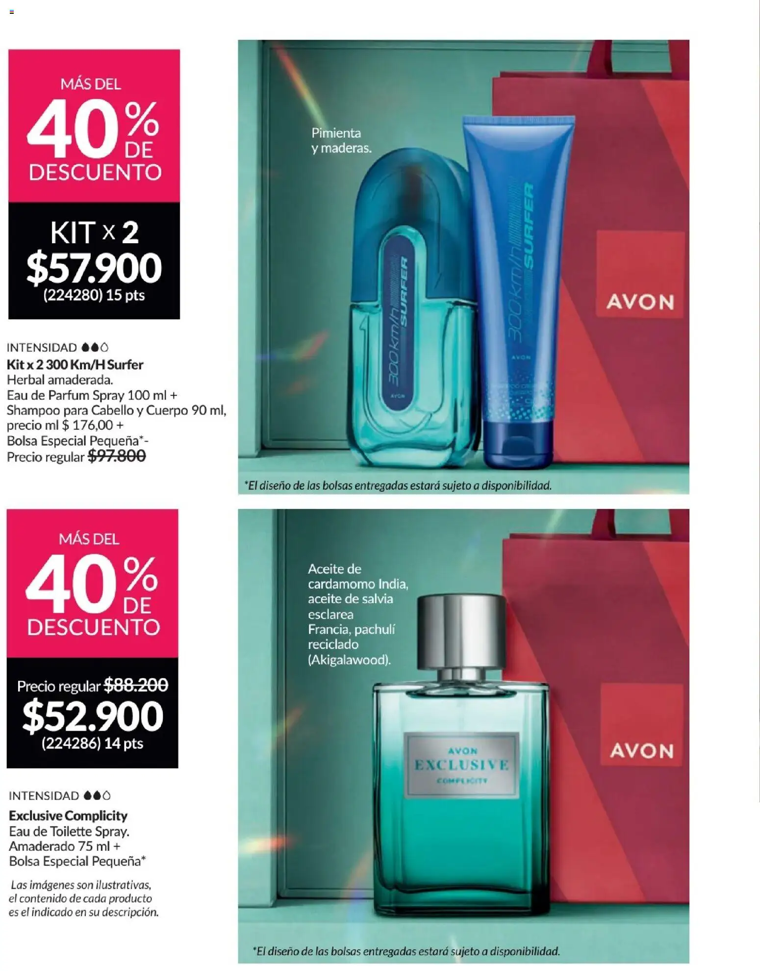 Avon revista - valida desde el 01.12.2025 | Página: 24 | Productos: Bolsa, Shampoo, Eau de toilette, Aceite