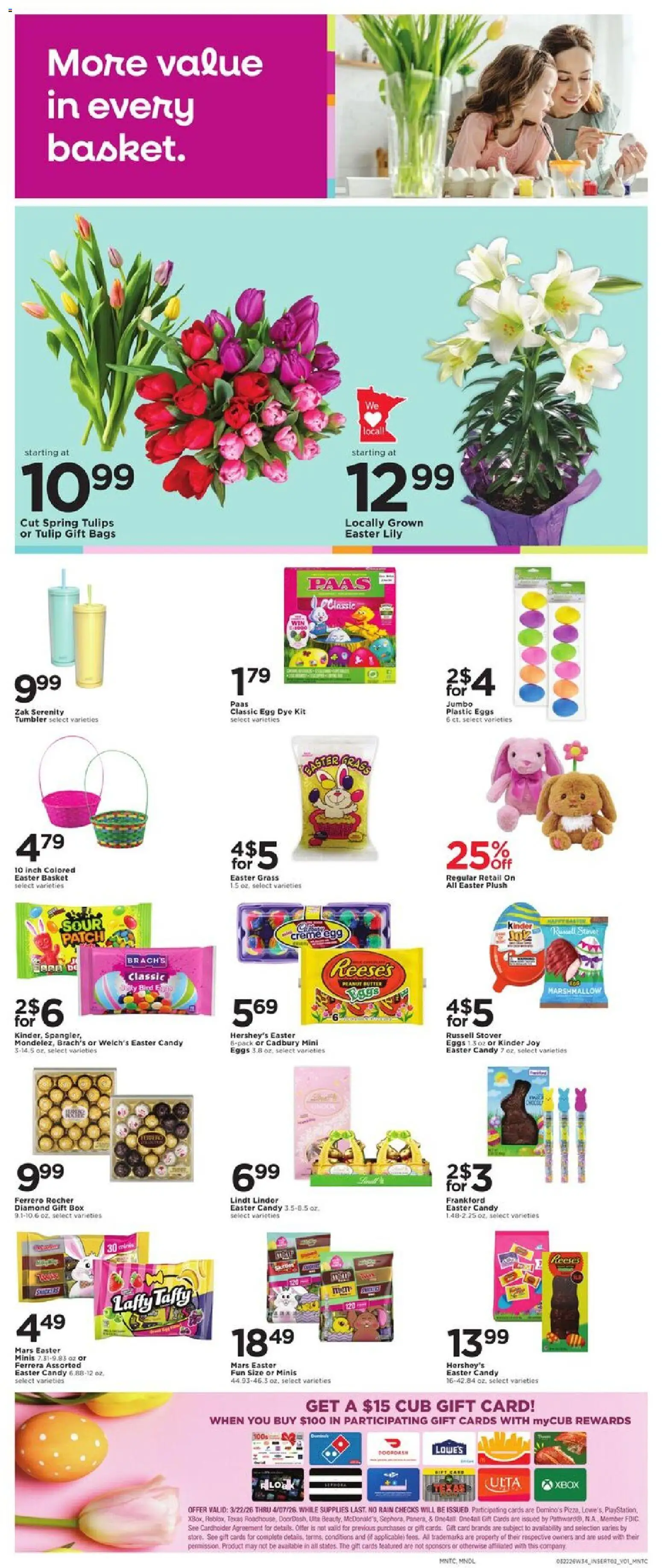 Cub Foods Weekly Ad - valid from 22.03.2026 | Page: 6 | Products: Basket, Butter, Eggs, Xbox