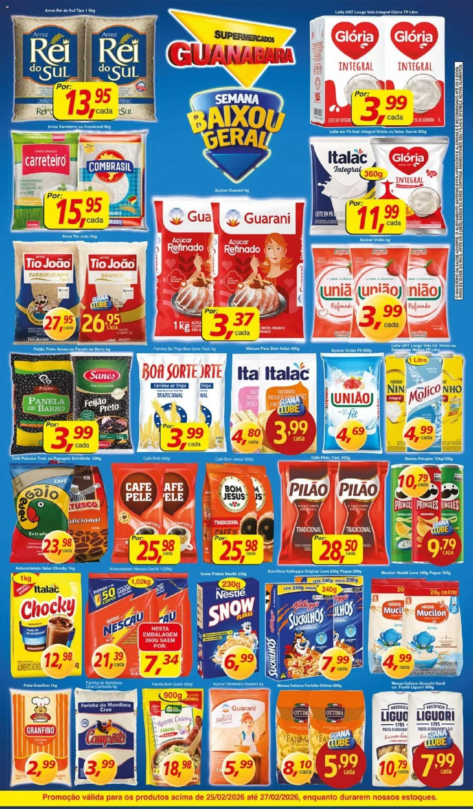 Supermercados Guanabara Folheto - válido de 25.02.2026 | Página: 2 | Produtos: Nescau, Arroz, Batata, Mucilon