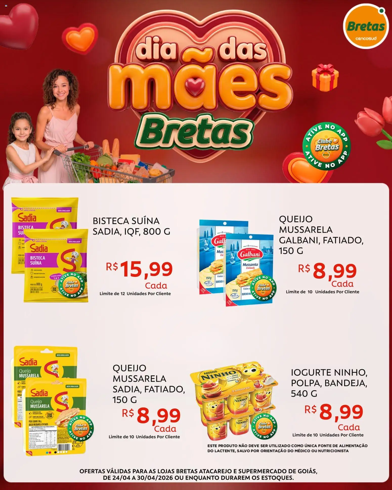 Bretas Folheto - válido de 24.04.2026 | Página: 2 | Produtos: Queijo, Iogurte, Mussarela