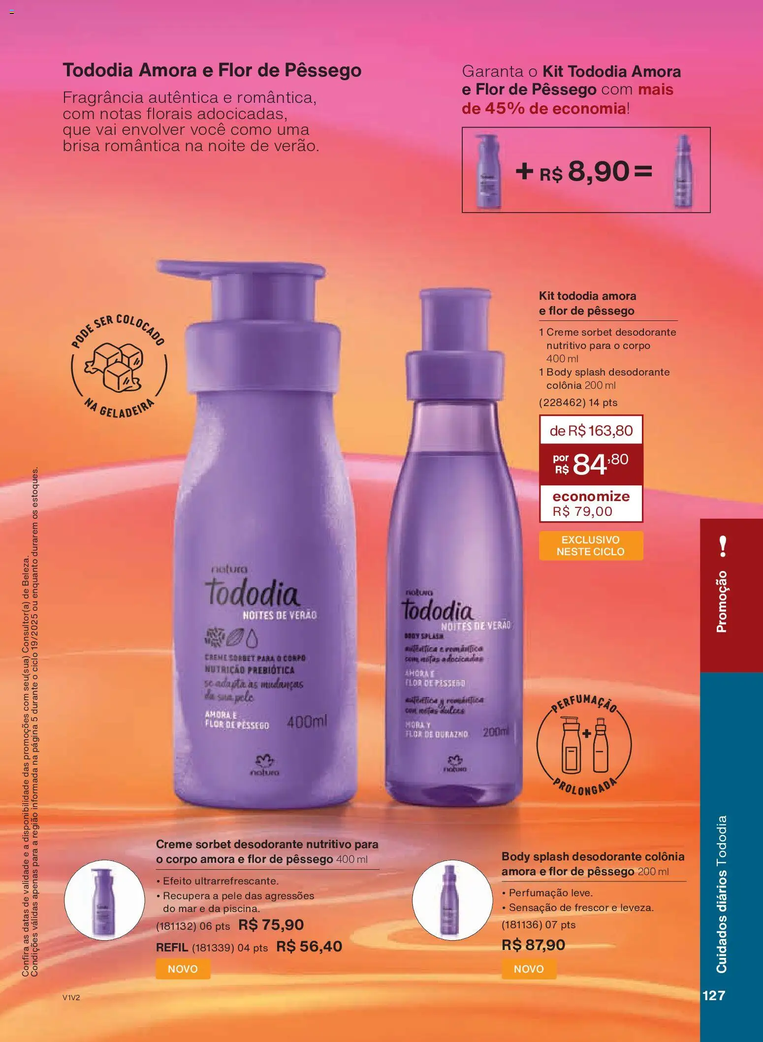 Natura Folheto - válido de 26.11.2025 | Página: 127 | Produtos: Pêssego, Geladeira, Fragrância, Creme