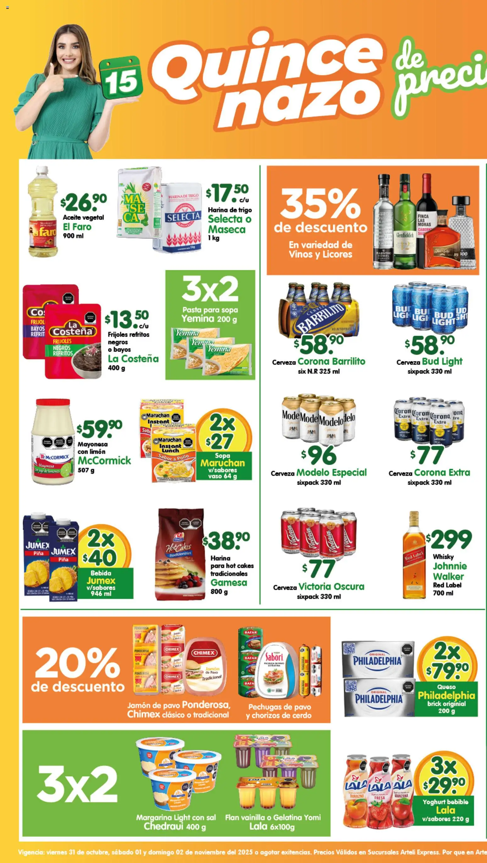 Nuevas ofertas de Arteli válidas en toda la República Mexicana desde el 31.10.2025. ¡Encuentra las mejores ofertas en Arteli folleto Express! | Página: 1 | Productos: Sal, Sopa, Limón, Cerveza
