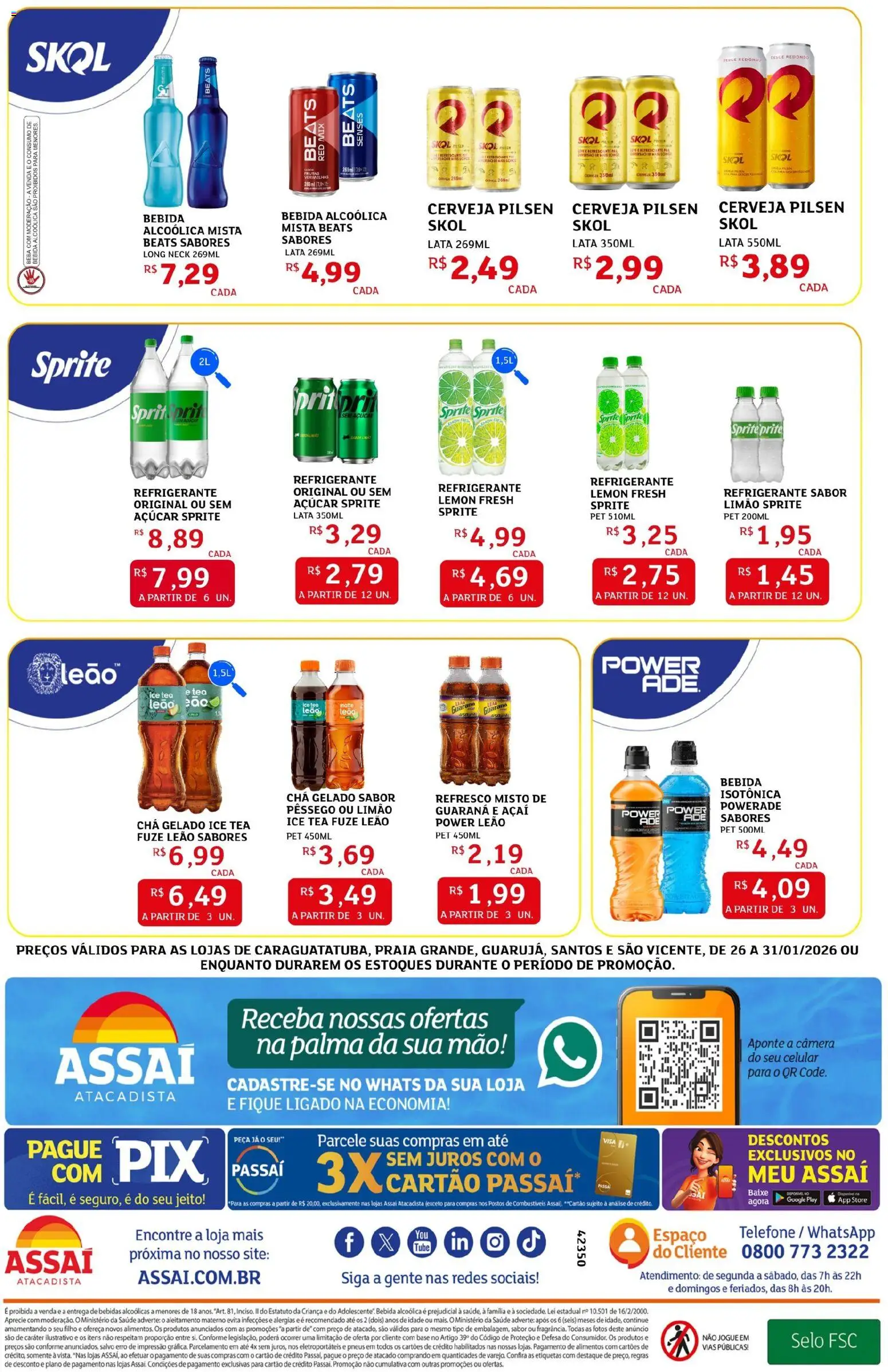 Assaí Atacadista Folheto - válido de 26.01.2026 | Página: 4 | Produtos: Celular, Guaraná, Pneus, Chá