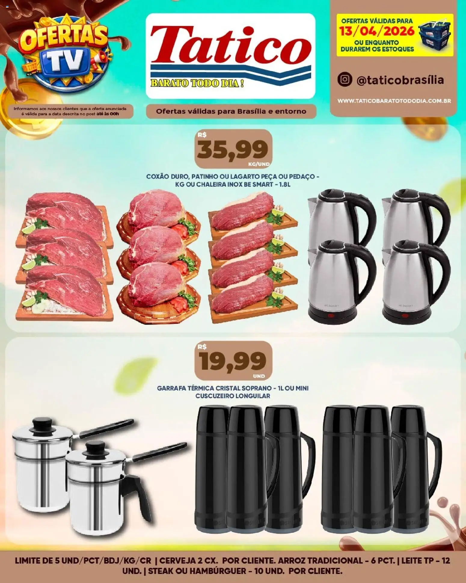 Tatico Folheto - válido de 14.04.2026 | Página: 24 | Produtos: Garrafa térmica, Leite, Cerveja, Hambúrguer