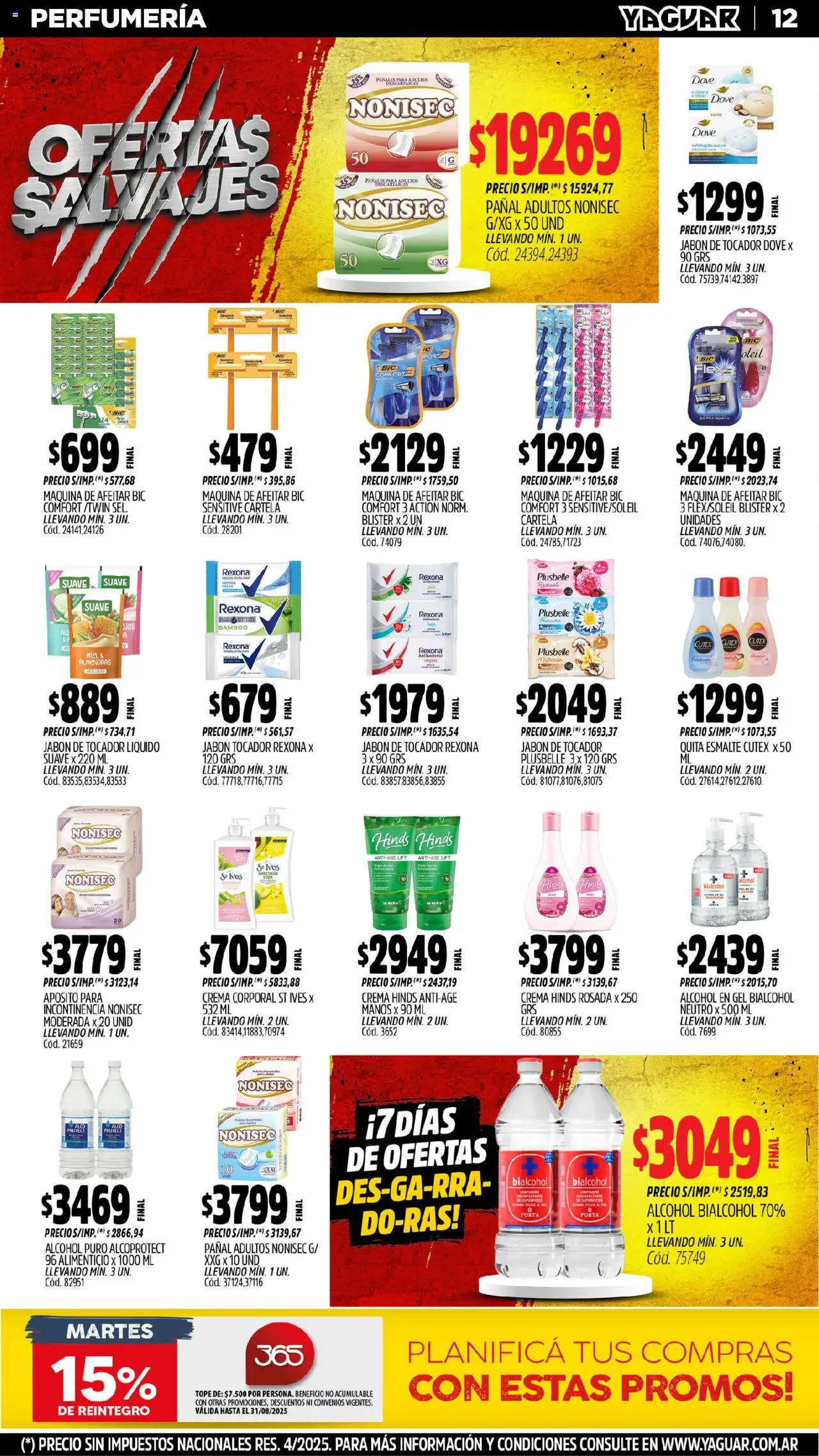Yaguar - Chaco │ válido desde el 04.08.2025 | Página: 11 | Productos: Alcohol en gel, Maquina de afeitar, Almendras, Jabón