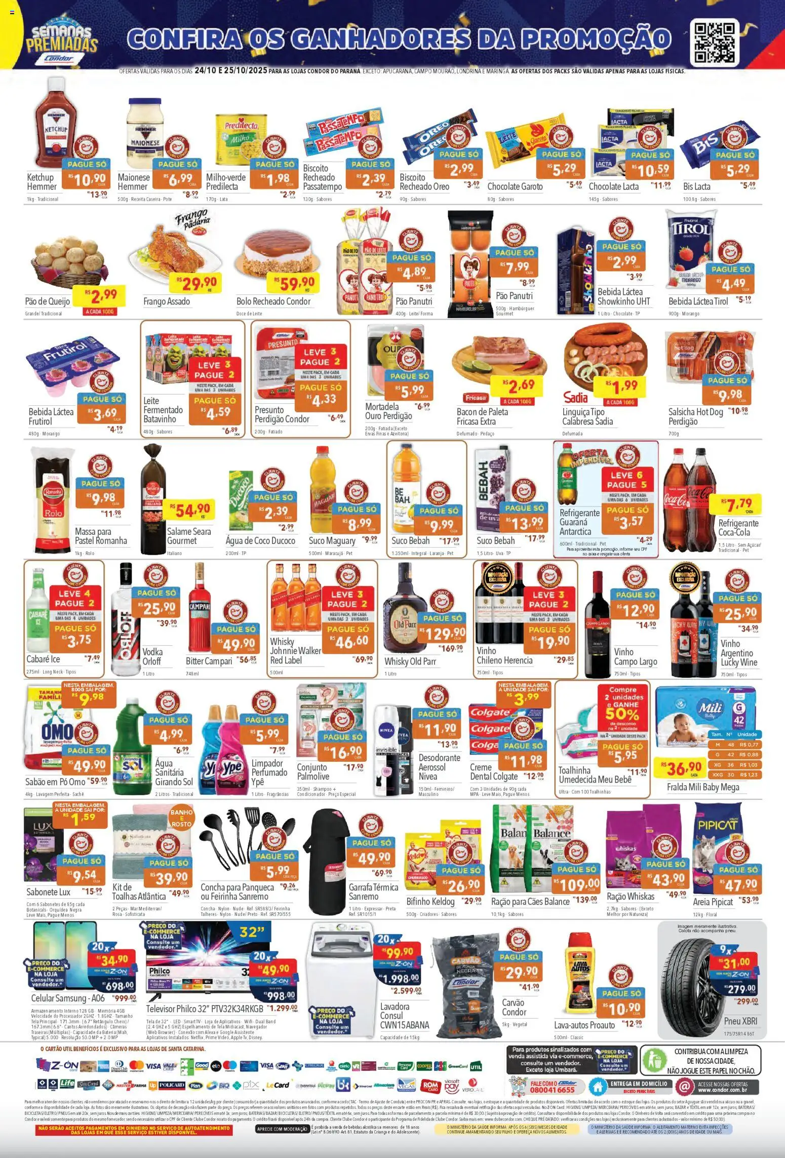 Supermercados Condor Folheto - válido de 24.10.2025 | Página: 2 | Produtos: Água de coco, Processador, Presunto, Açúcar