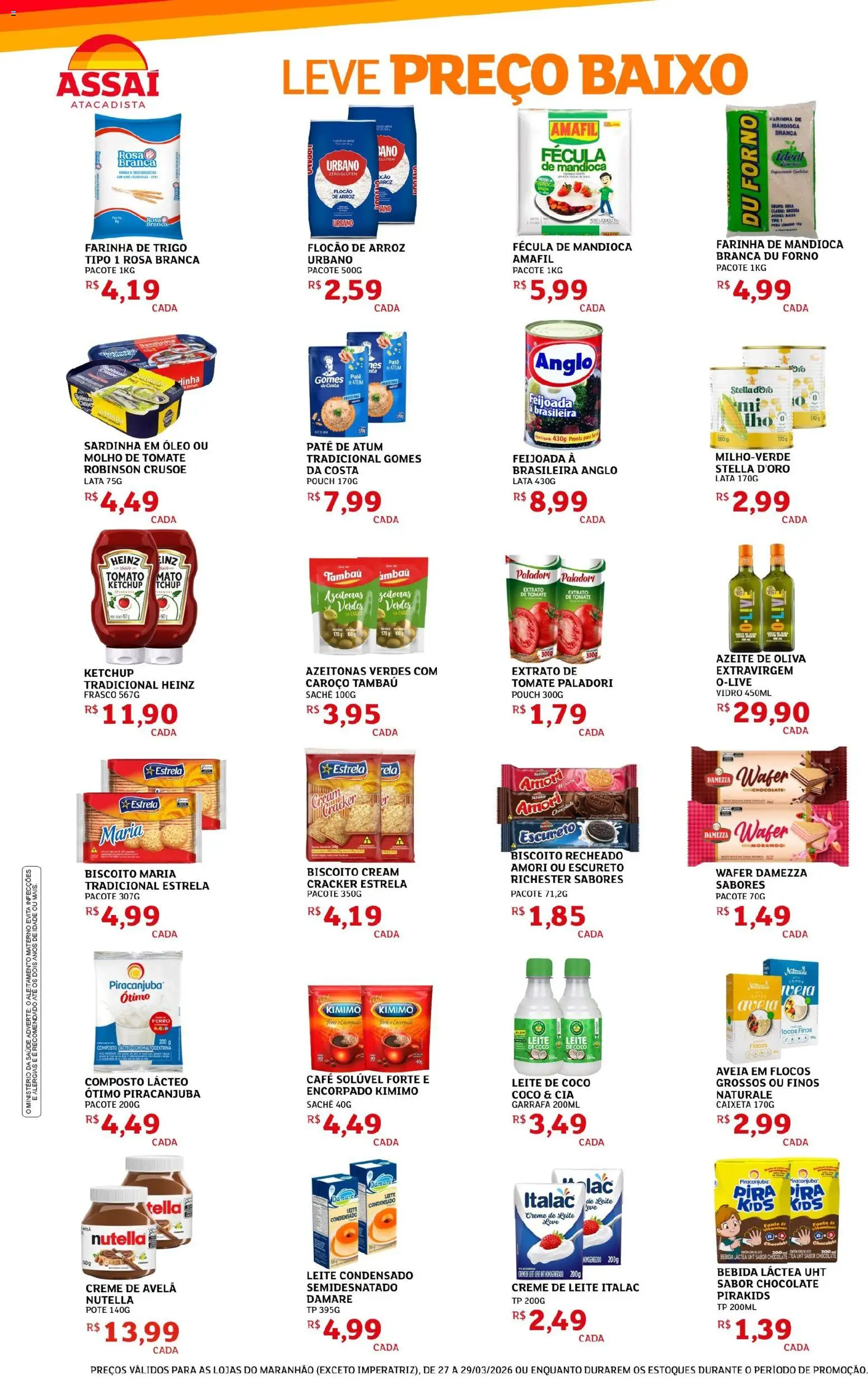 Assaí Atacadista Folheto - válido de 27.03.2026 | Página: 2 | Produtos: Óleo, Aveia, Sardinha, Avelã