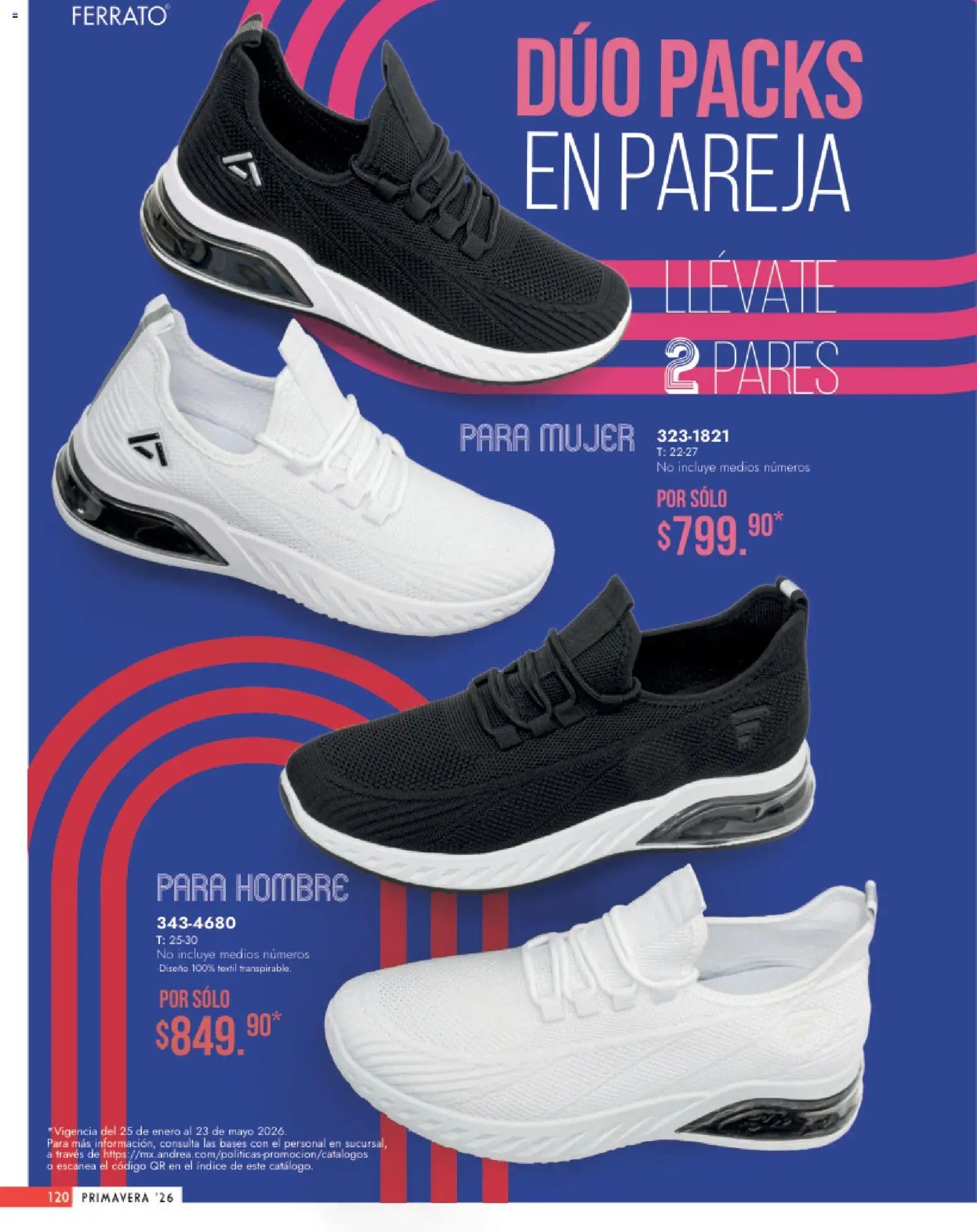 Nuevas ofertas de Andrea válidas en toda la República Mexicana desde el 25.01.2026. ¡Encuentra las mejores ofertas en Andrea catálogo Calzado Caballero! | Página: 120