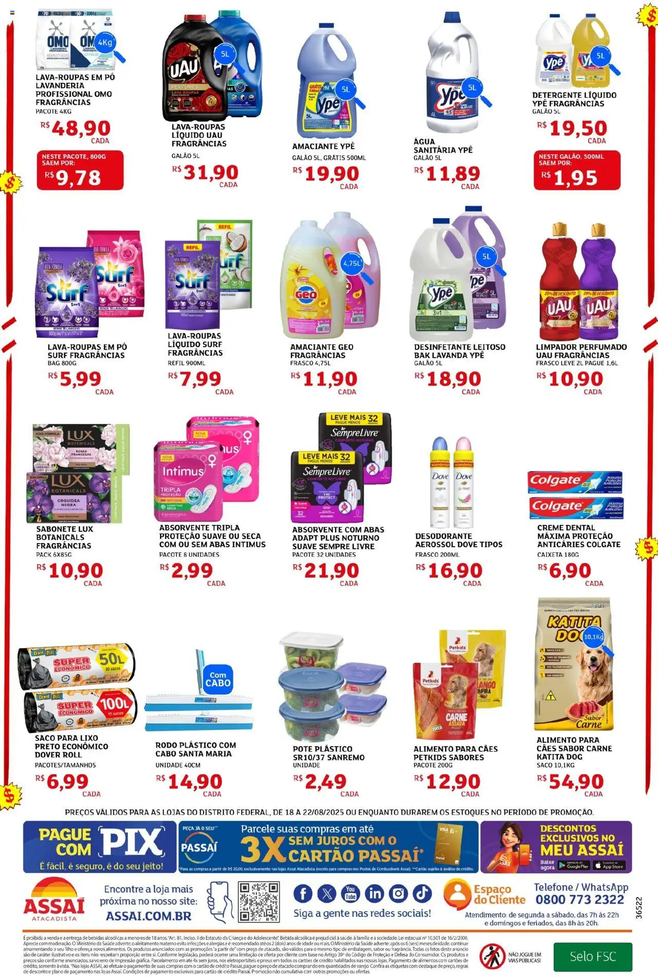 Assaí Atacadista Folheto - válido de 18.08.2025 | Página: 4 | Produtos: Pó, Desodorante, Telefone, Absorvente