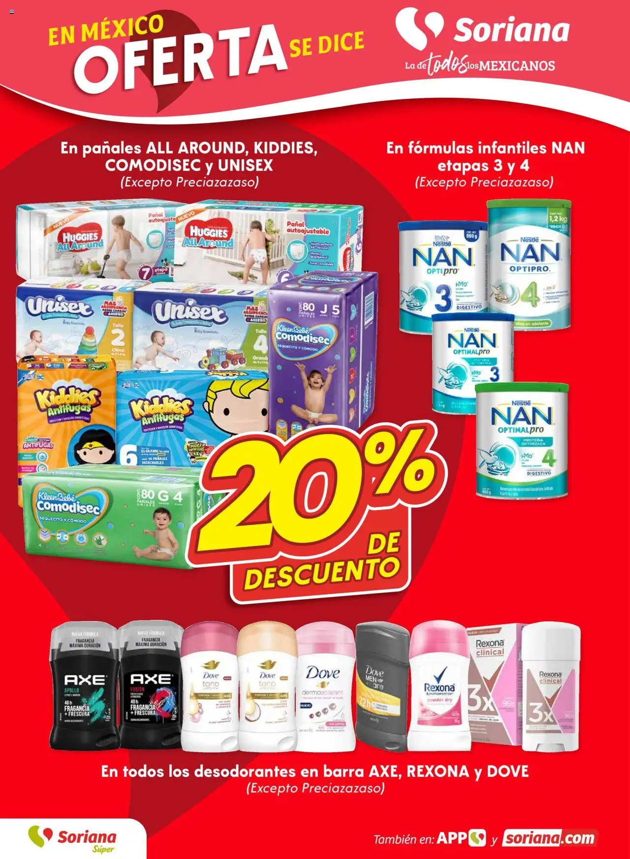 Nuevas ofertas de Soriana válidas en toda la República Mexicana desde el 02.10.2025. ¡Encuentra las mejores ofertas en Soriana - Fin de Semana Súper: BCS, Son y Sin! | Página: 4 | Productos: Pañales, Barra, Fragancia