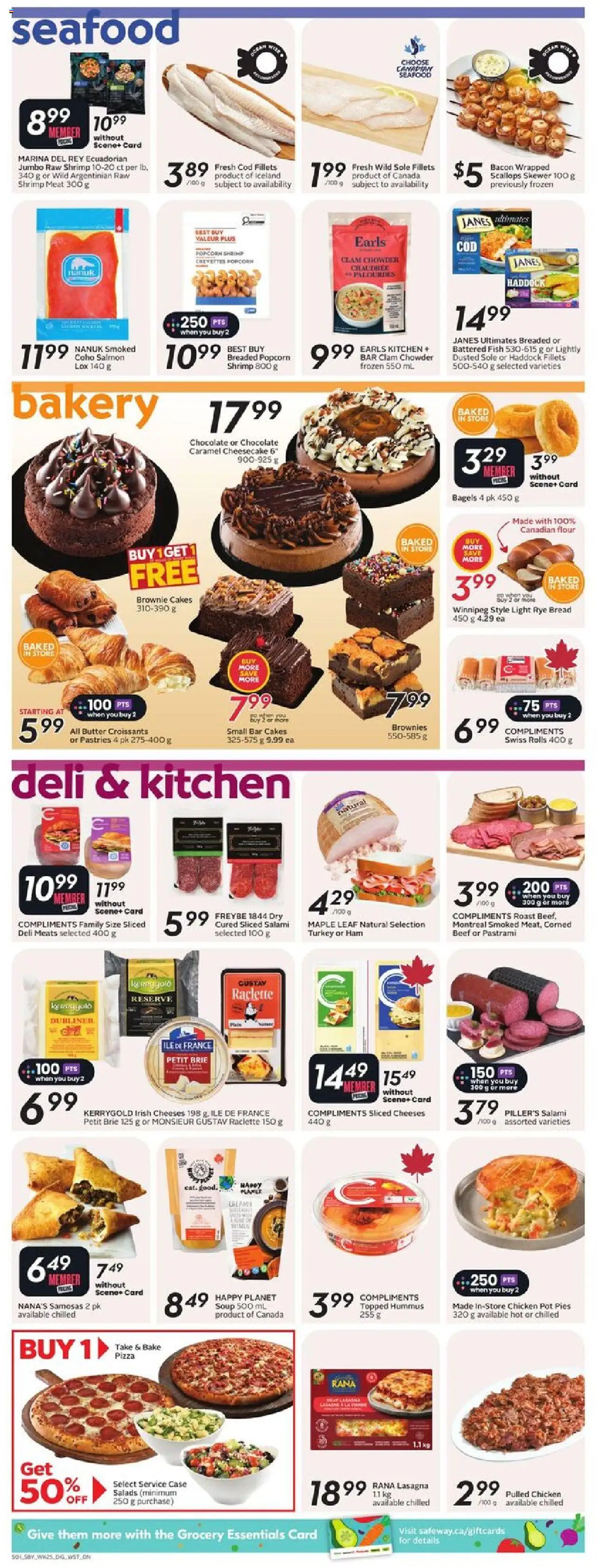 Safeway flyer valid from 16.10.2025 | Page: 9 | Products: Fish, Beef, Chocolate, Pizza